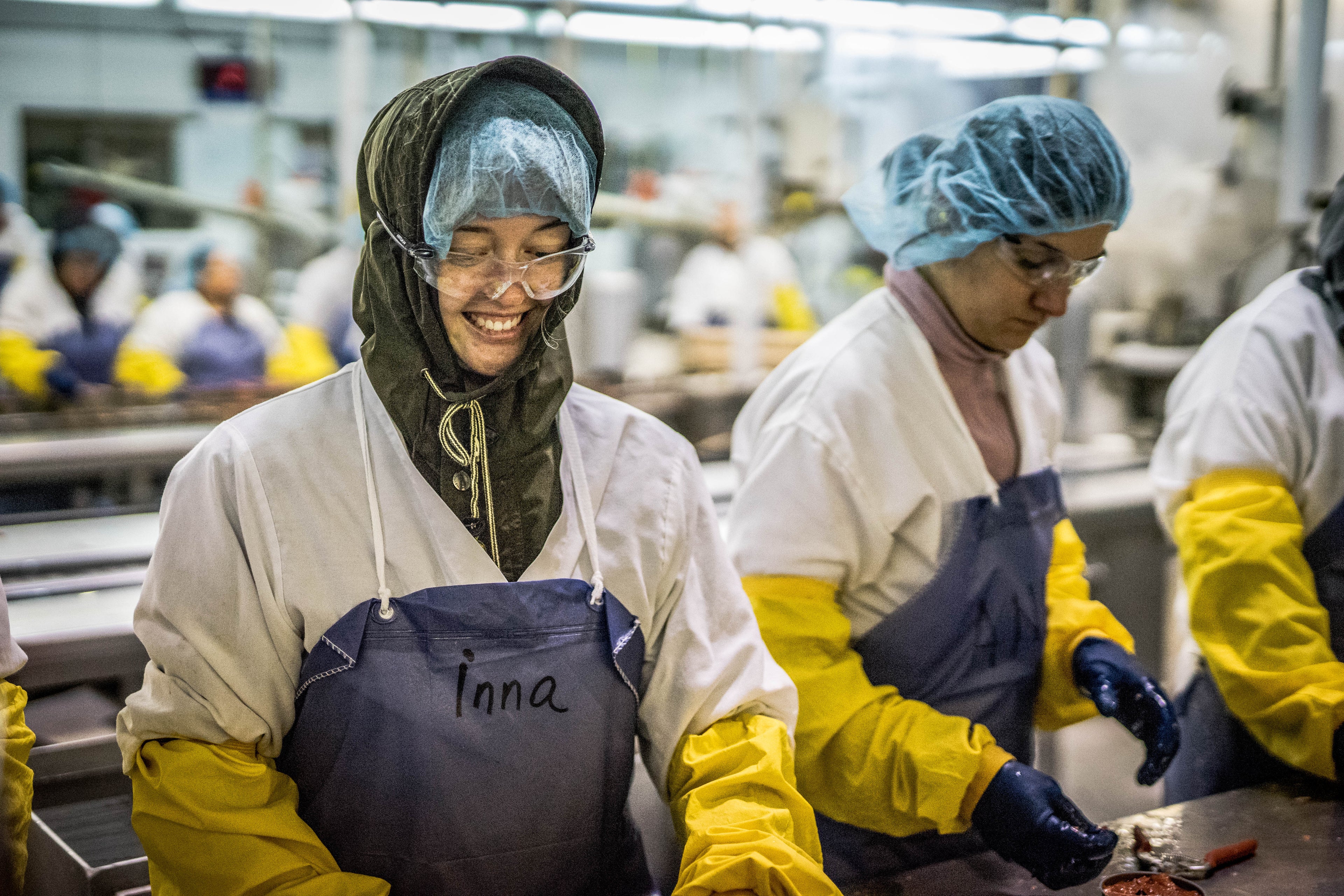 Worker at Canned Salmon