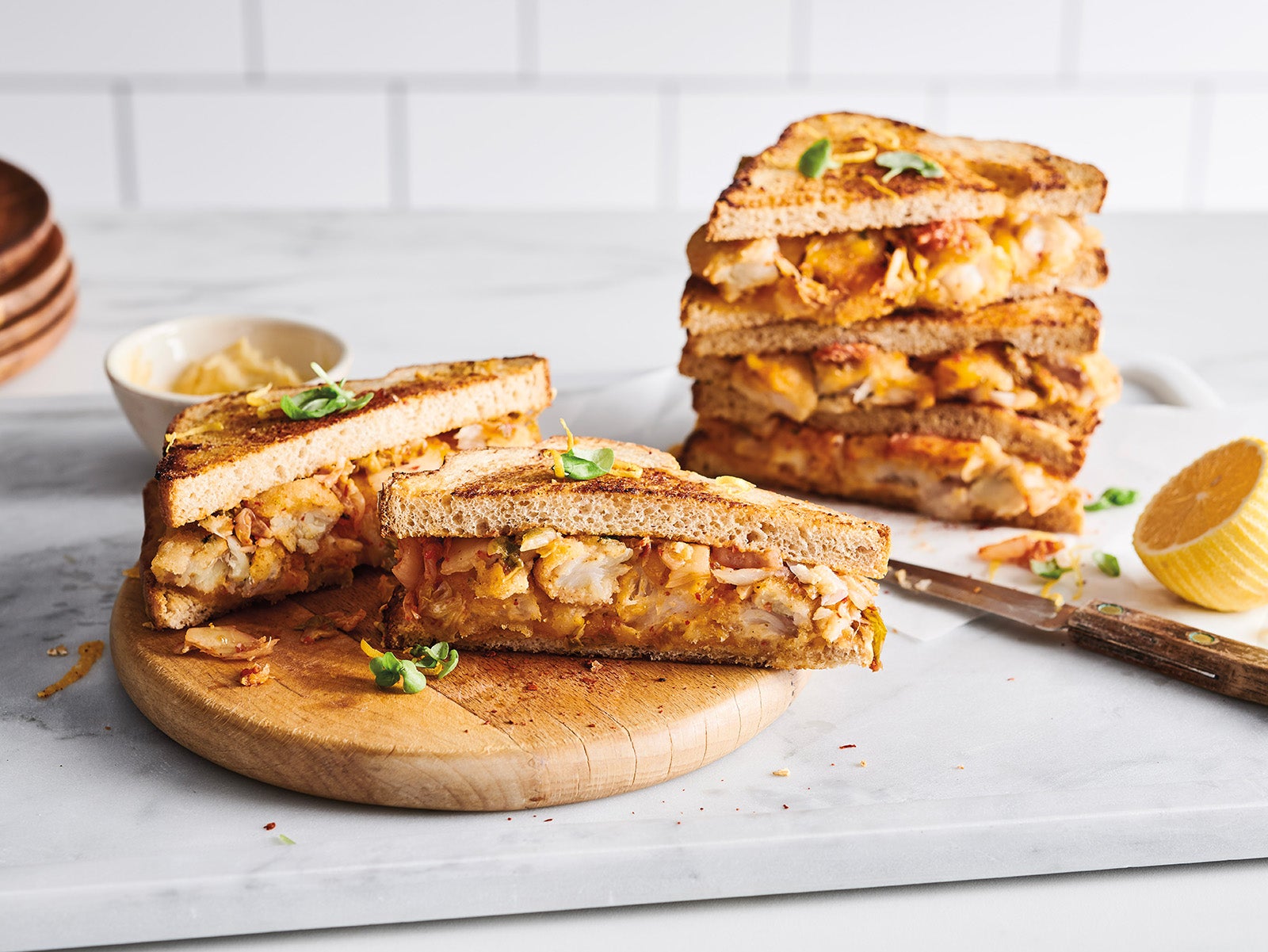 The Fork & Fin® Dill Pickle Kimchi Miso Grilled Cheese Sandwich