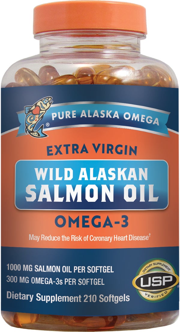 Wild Alaskan Salmon Oil 1000mg Dietary Supplement