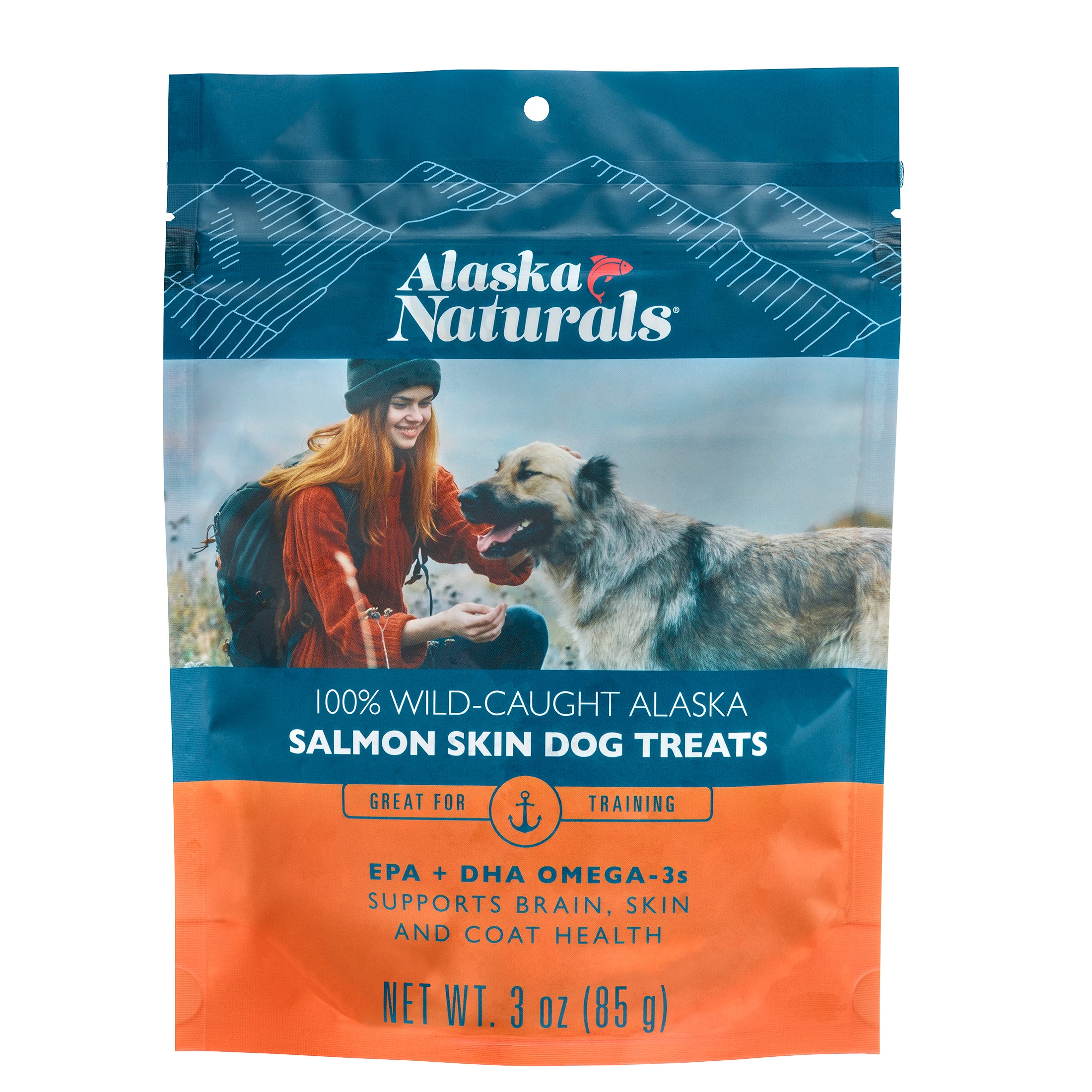 Wild-Caught Alaska Salmon Skin Dog Treats slide 0