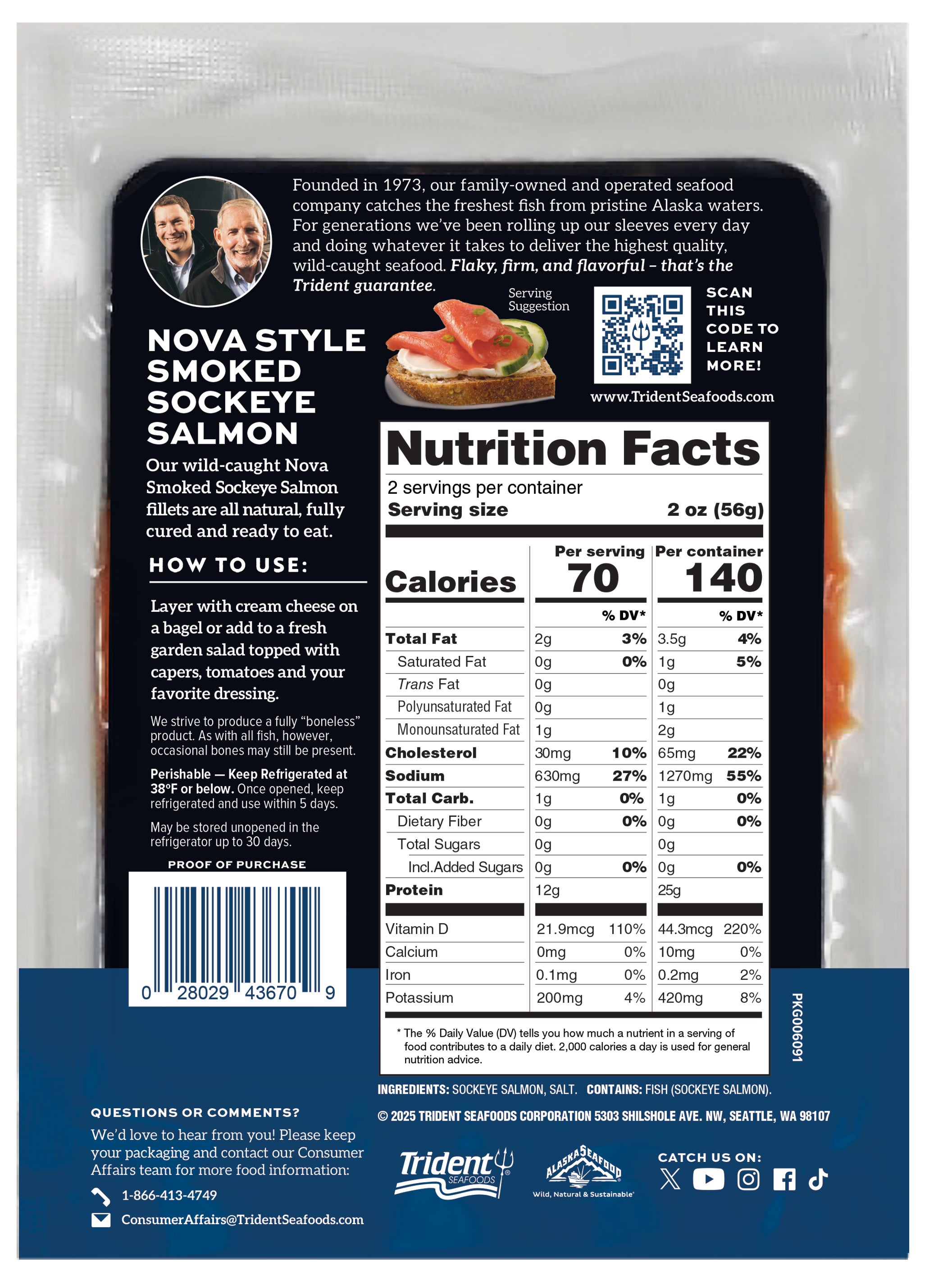 Wild Alaska Smoked Sockeye Salmon Nova Style slide 1