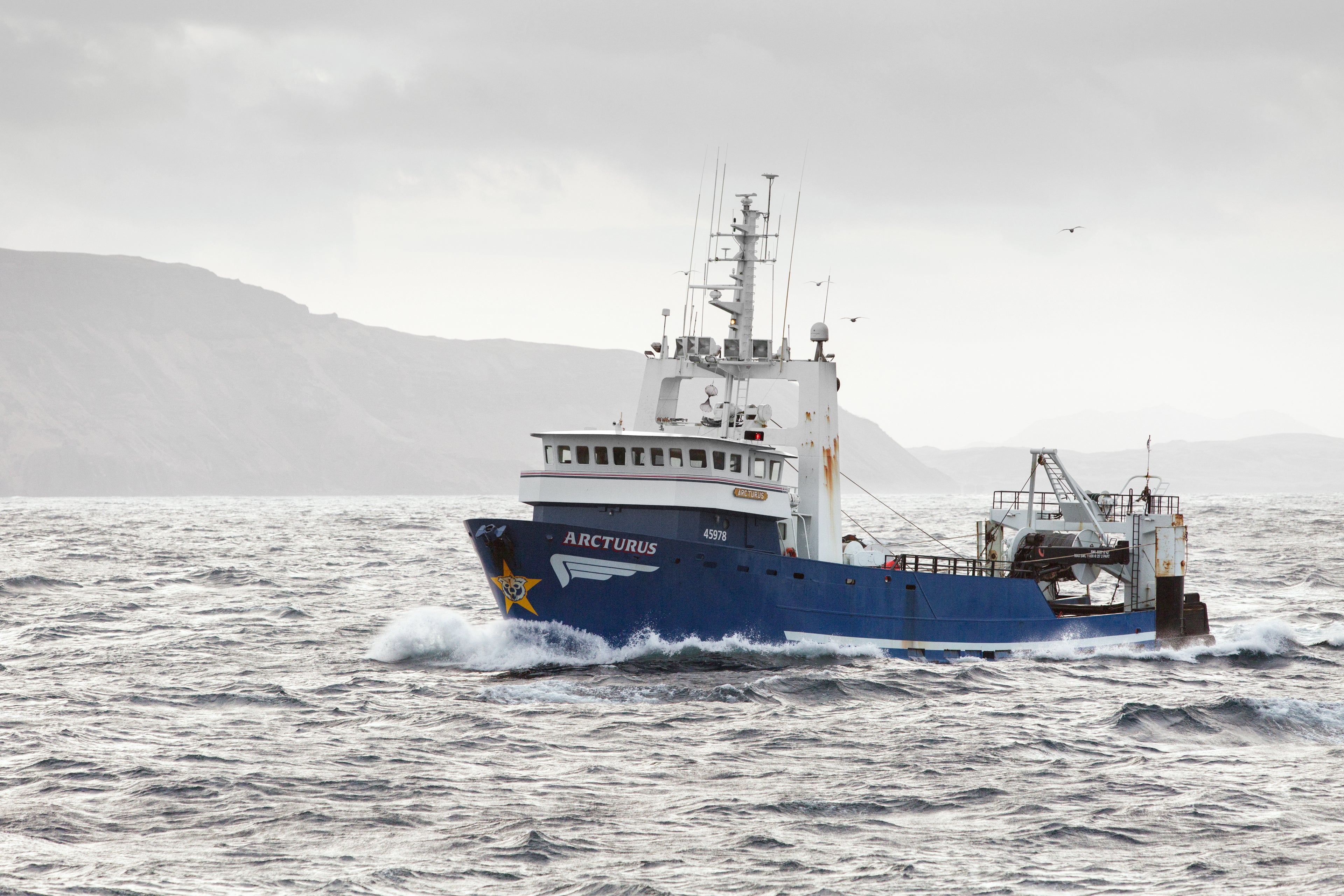 Arcturus fishing vessel on the ocean