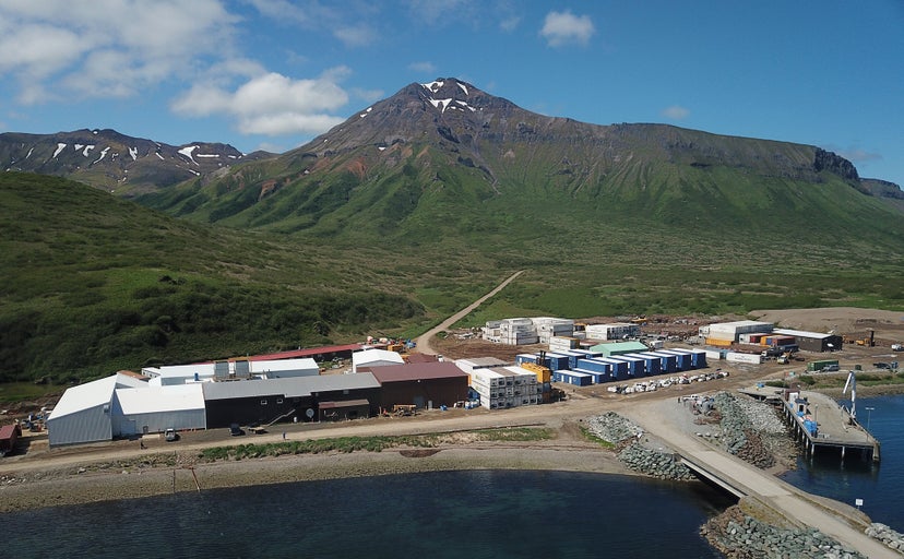 An aerial view of Trident's False Pass, Alaska facility 