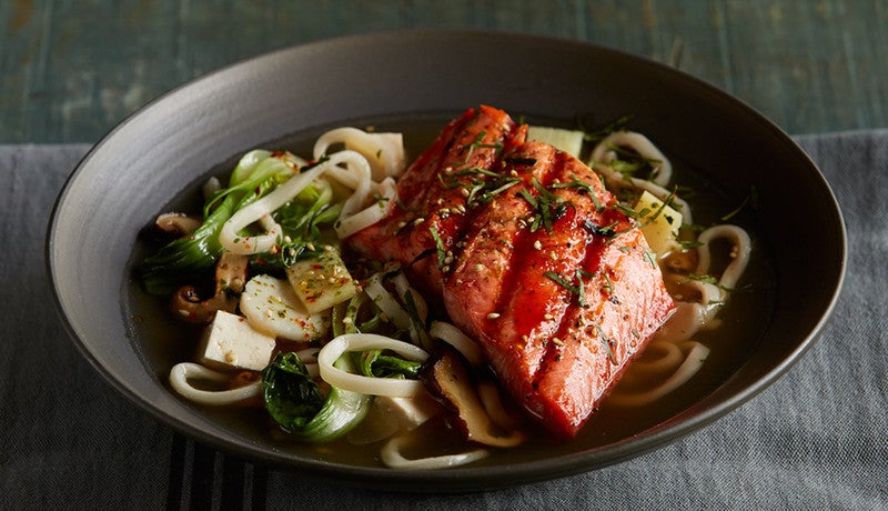 Alaska Honey Sriracha Salmon Noodle Bowl