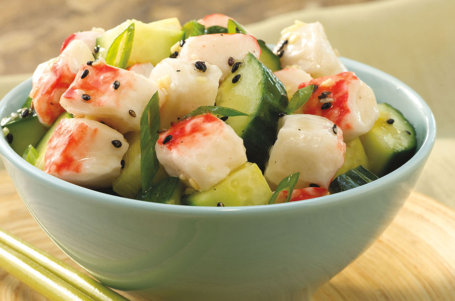 Cucumber Salad w/ Surimi & Sesame Vinaigrette | Louis Kemp | Recipes | Trident Seafoods