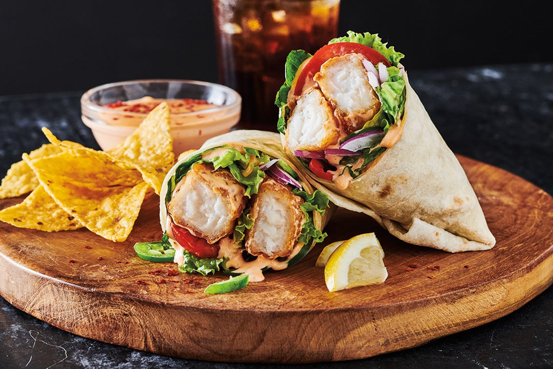 Seven Sauceable Inspirations. Featuring different recipes, including buffalo style, mandarin sauce, plain with no sauce, chipotle bbq, and a wrap. slide 2