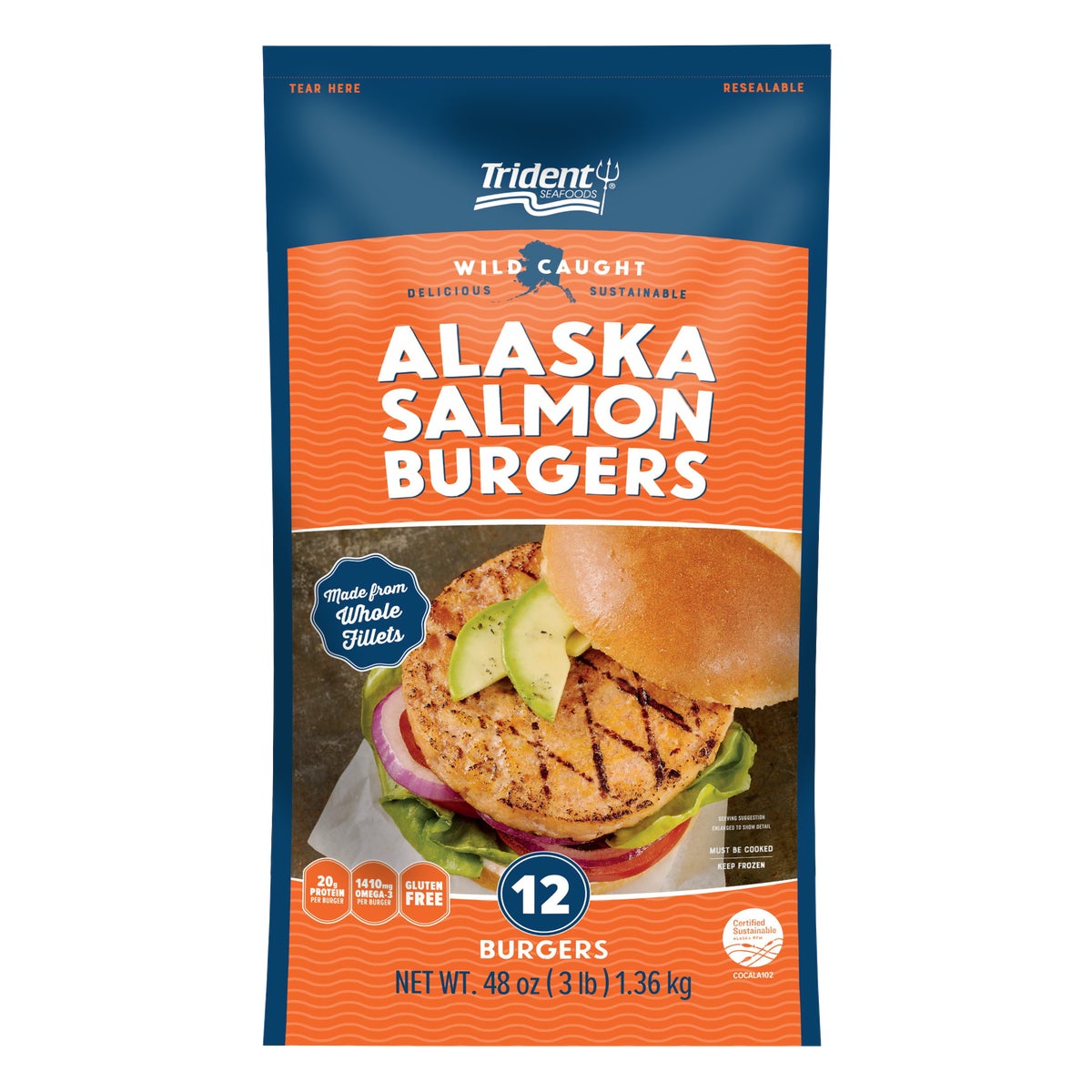 Alaska Salmon Burgers (12 count)