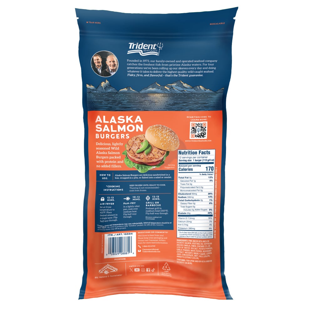 Alaska Salmon Burgers (12 count) slide 1