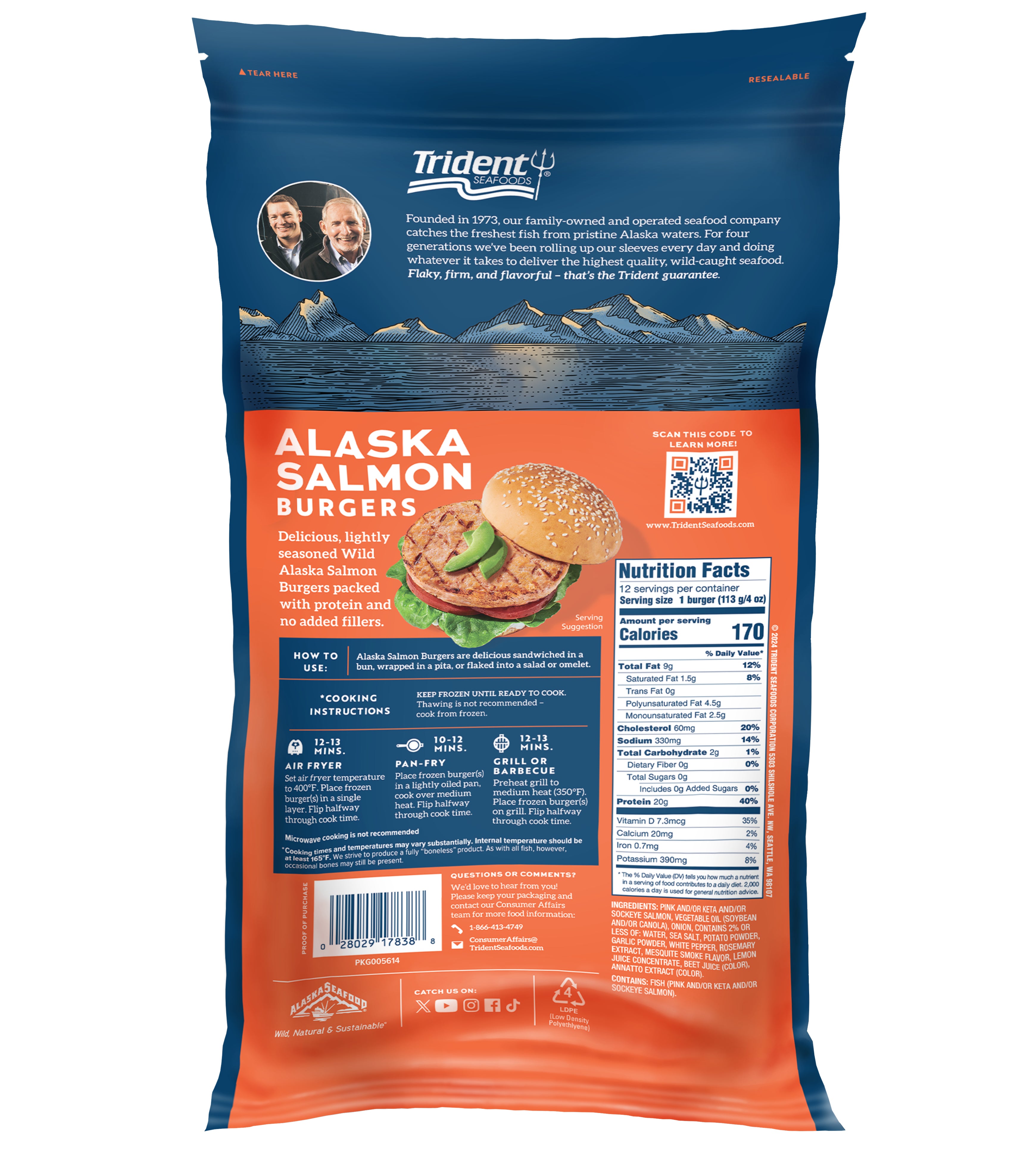 Alaska Salmon Burgers (12 count) slide 1