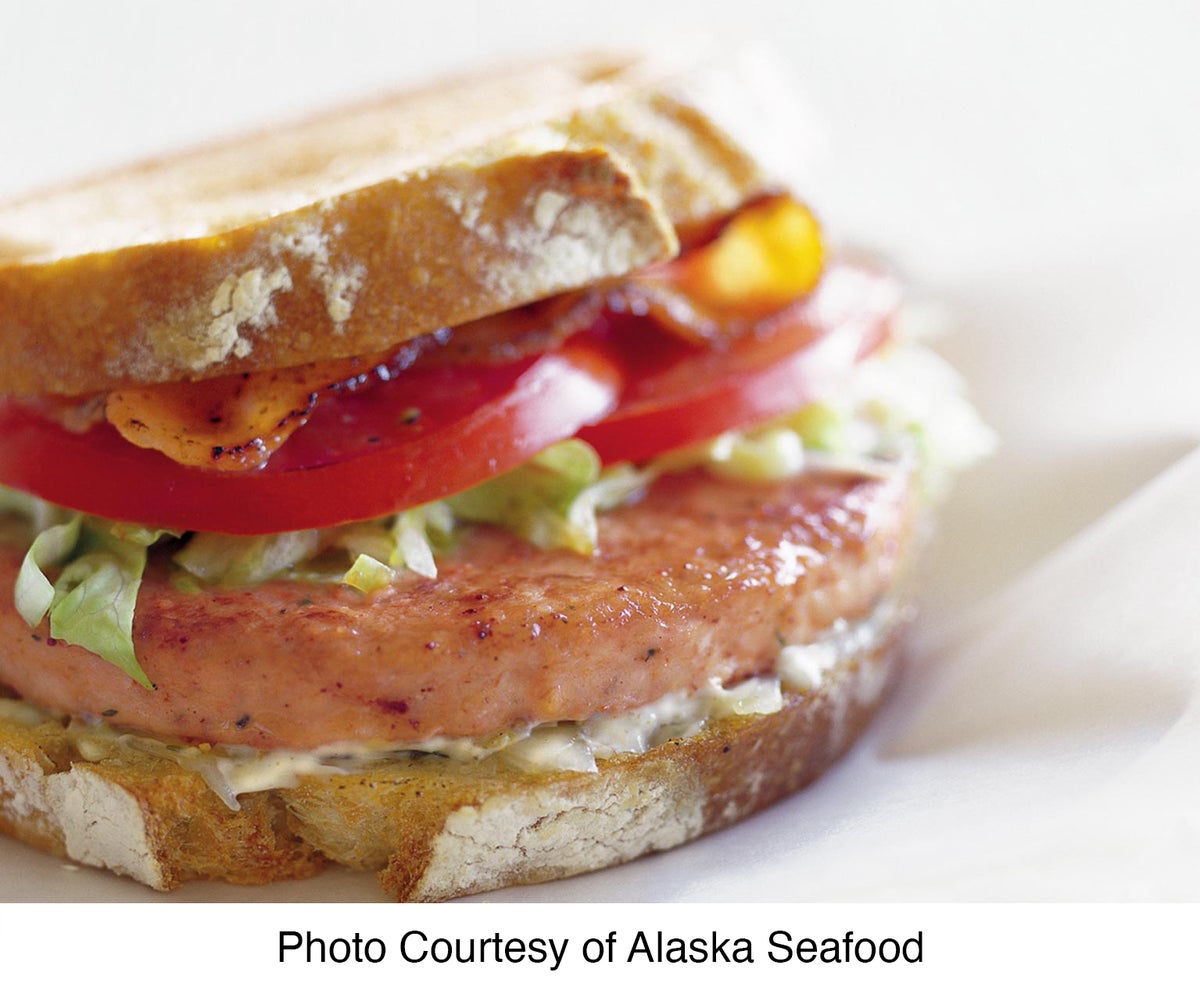 Alaska Salmon Burger Club Sandwich