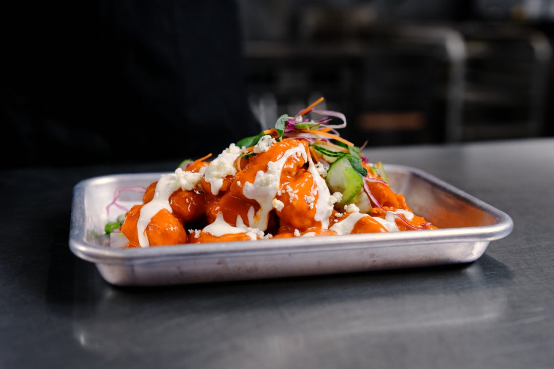 Seven Sauceable Inspirations. Featuring different recipes, including buffalo style, mandarin sauce, plain with no sauce, chipotle bbq, and a wrap. slide 0