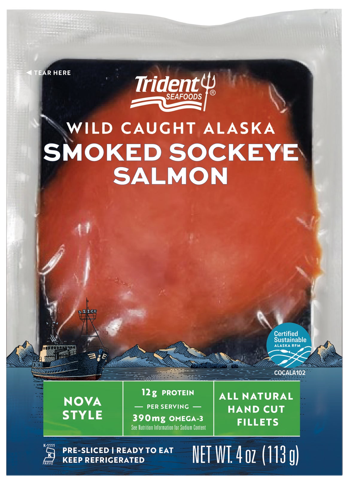 Wild Alaska Smoked Sockeye Salmon Nova Style