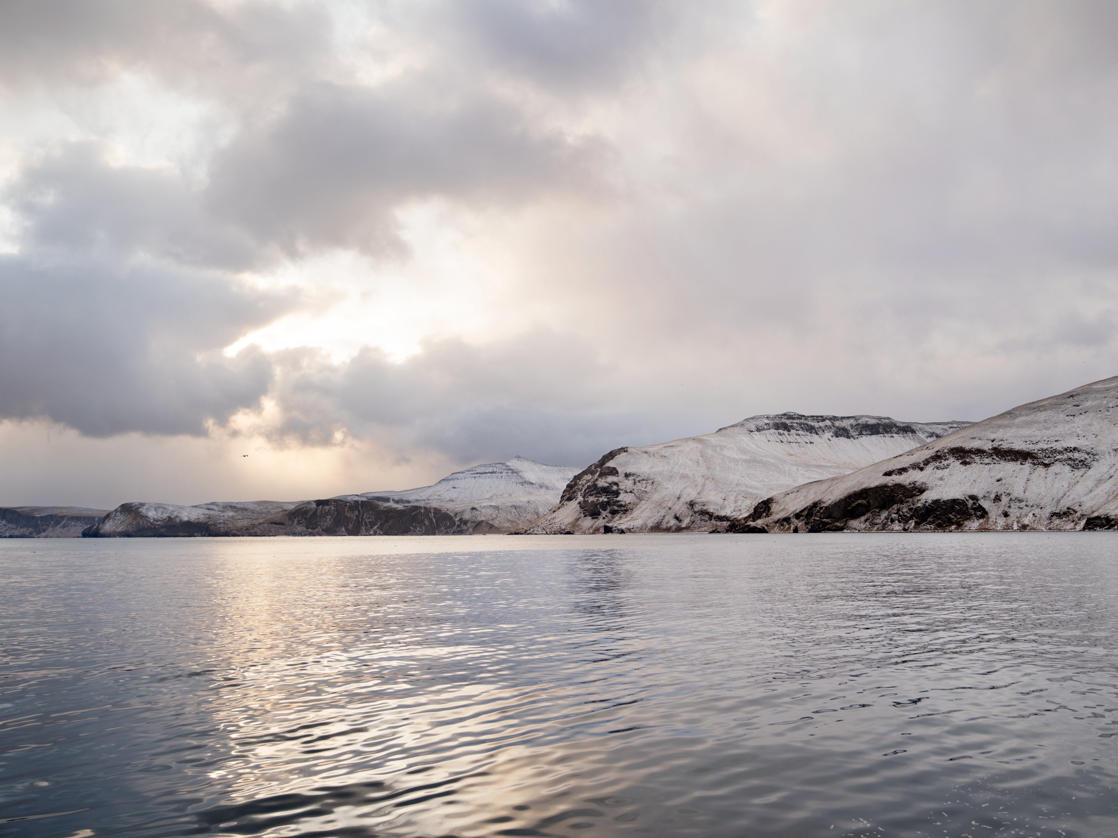 Mountains above the sea.