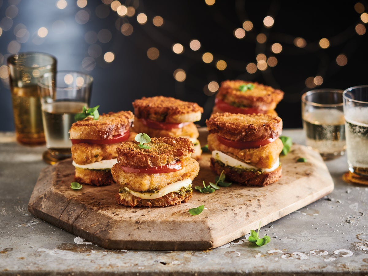The Fork & Fin® Dill Pickle Fried Caprese Sliders