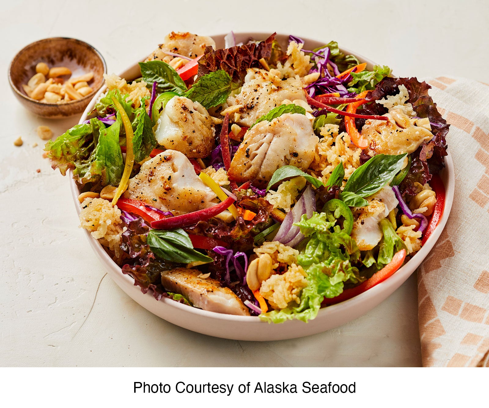 Laotian Crispy Rice Salad with Alaska Rockfish