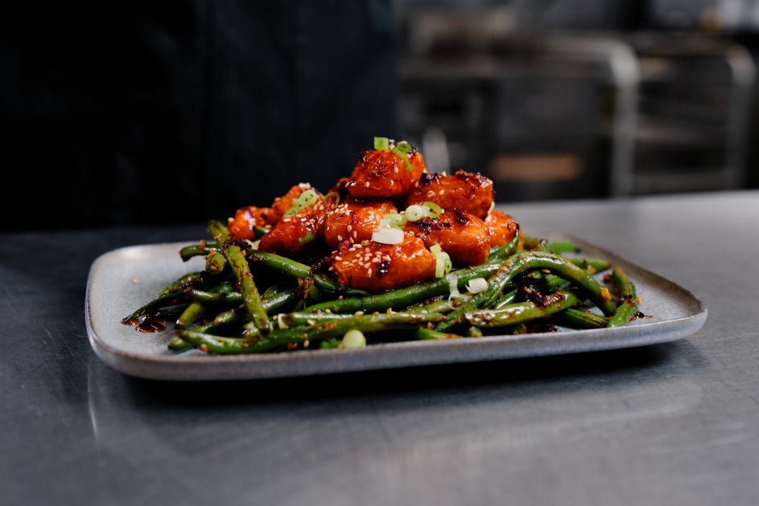 Seven Sauceable Inspirations. Featuring different recipes, including buffalo style, mandarin sauce, plain with no sauce, chipotle bbq, and a wrap. slide 3
