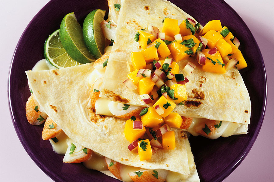 Crab Seafood Quesadillas w/ Mango Salsa | Louis Kemp | Recipes | Trident Seafoods