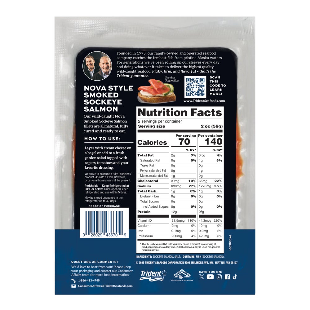 Wild Alaska Smoked Sockeye Salmon Nova Style slide 1