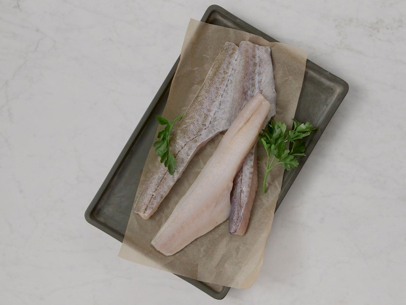 Wild Alaska Pollock Fillets 2-4oz Skin-On, Boneless  Packaging