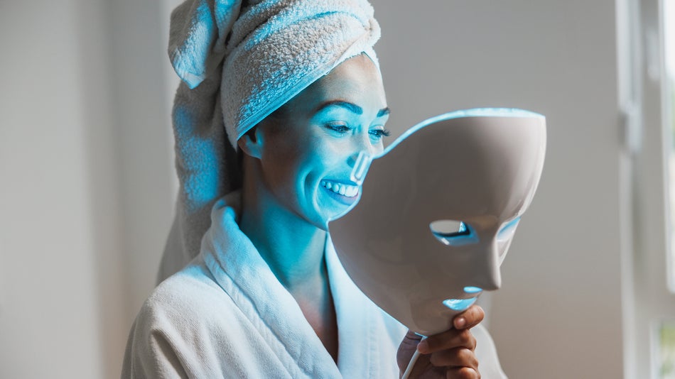 woman having a light therapy