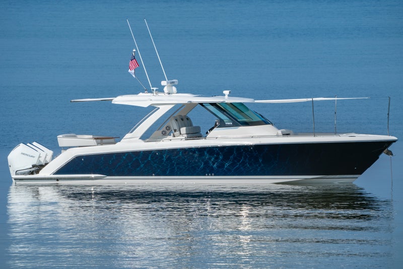 Tiara Yachts 38 LS with forward and aft sun shadess