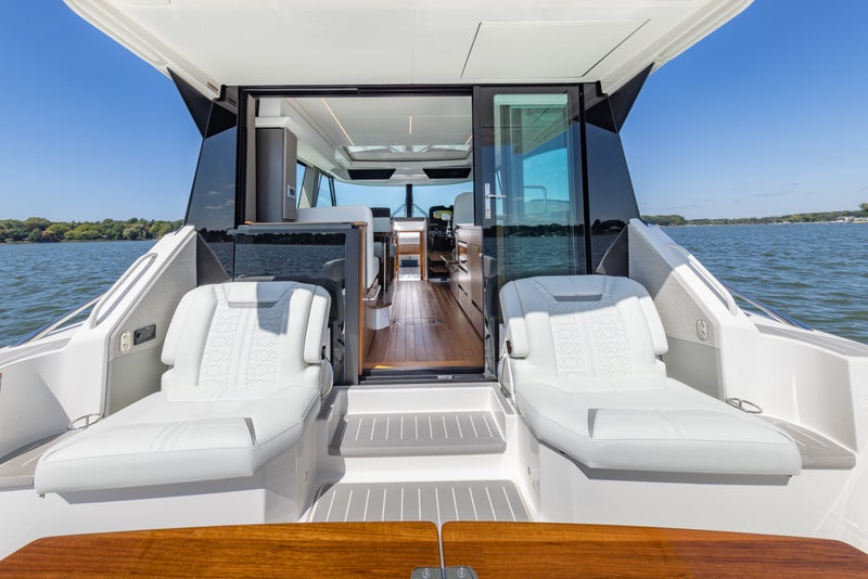 43 LE - Glass Salon Doors and Cockpit with view into Salon