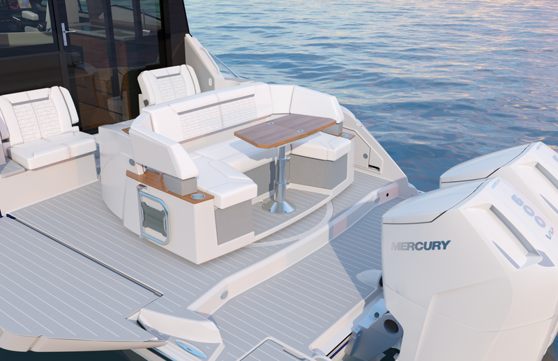 Tiara Yachts 43 LE Buffet Lounge rotated to face aft