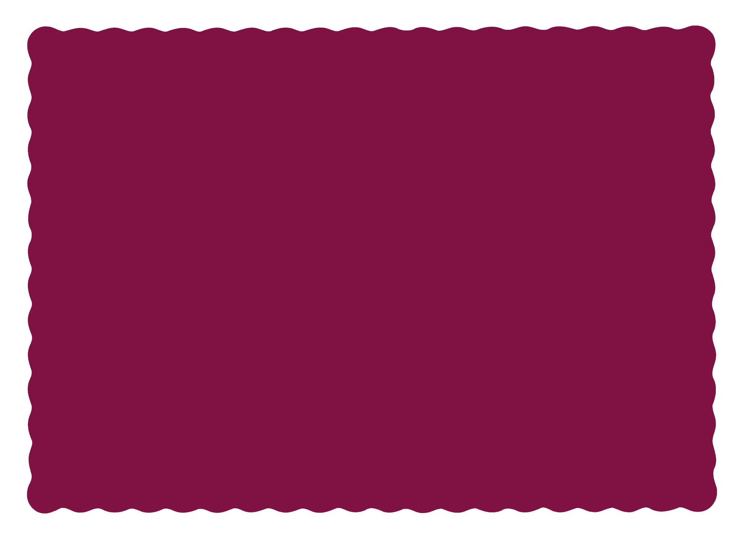 10 in x 14 in Scalloped Burgundy Red Paper Placemats 1000 ct.