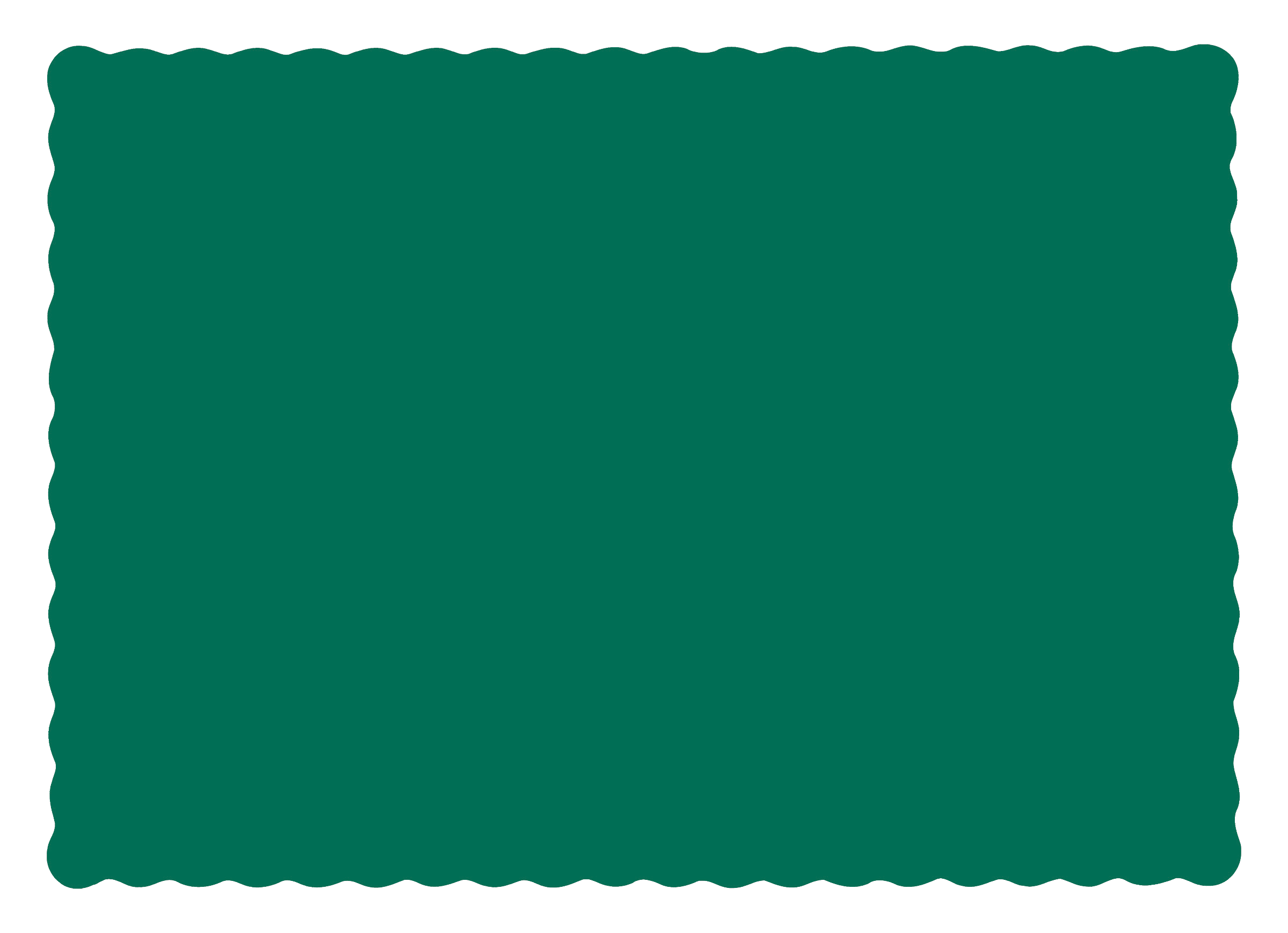 10 in x 14 in Scalloped Hunter Green Paper Placemats 1000 ct.