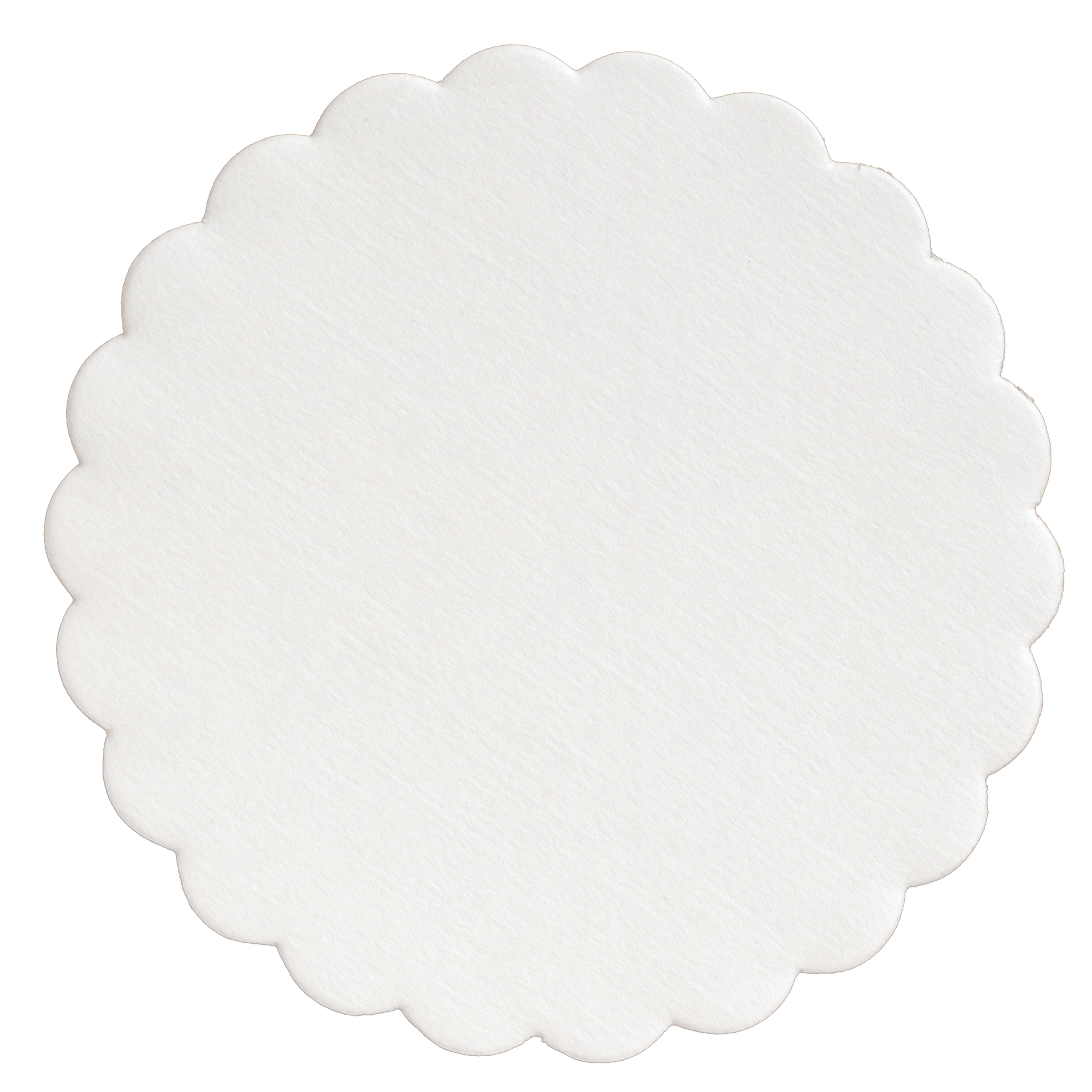 4 in Scalloped White Budgetboard Coasters 1000 ct.