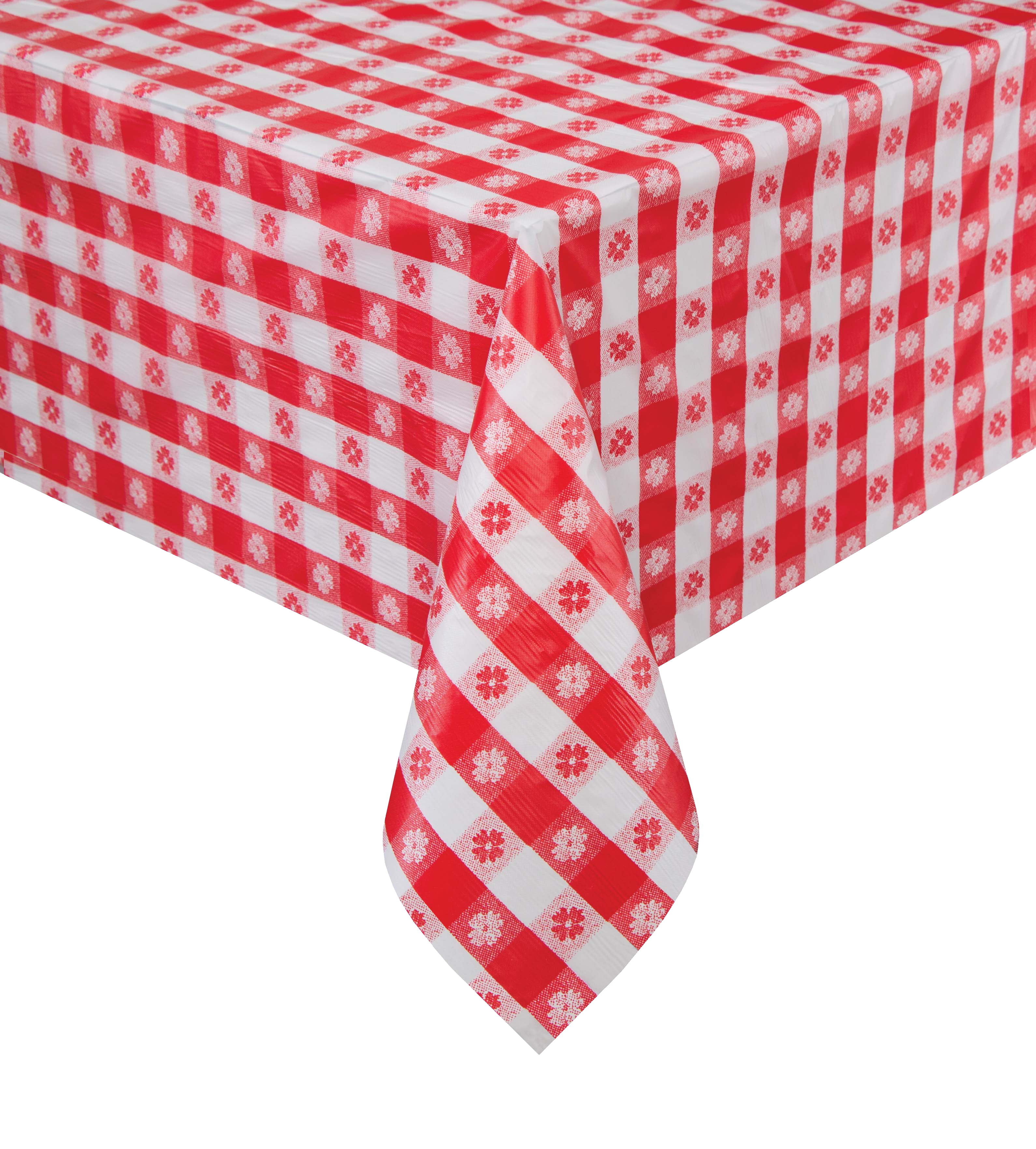 54 in x 108 in Red Gingham Plastic Tablecloth 12 ct.
