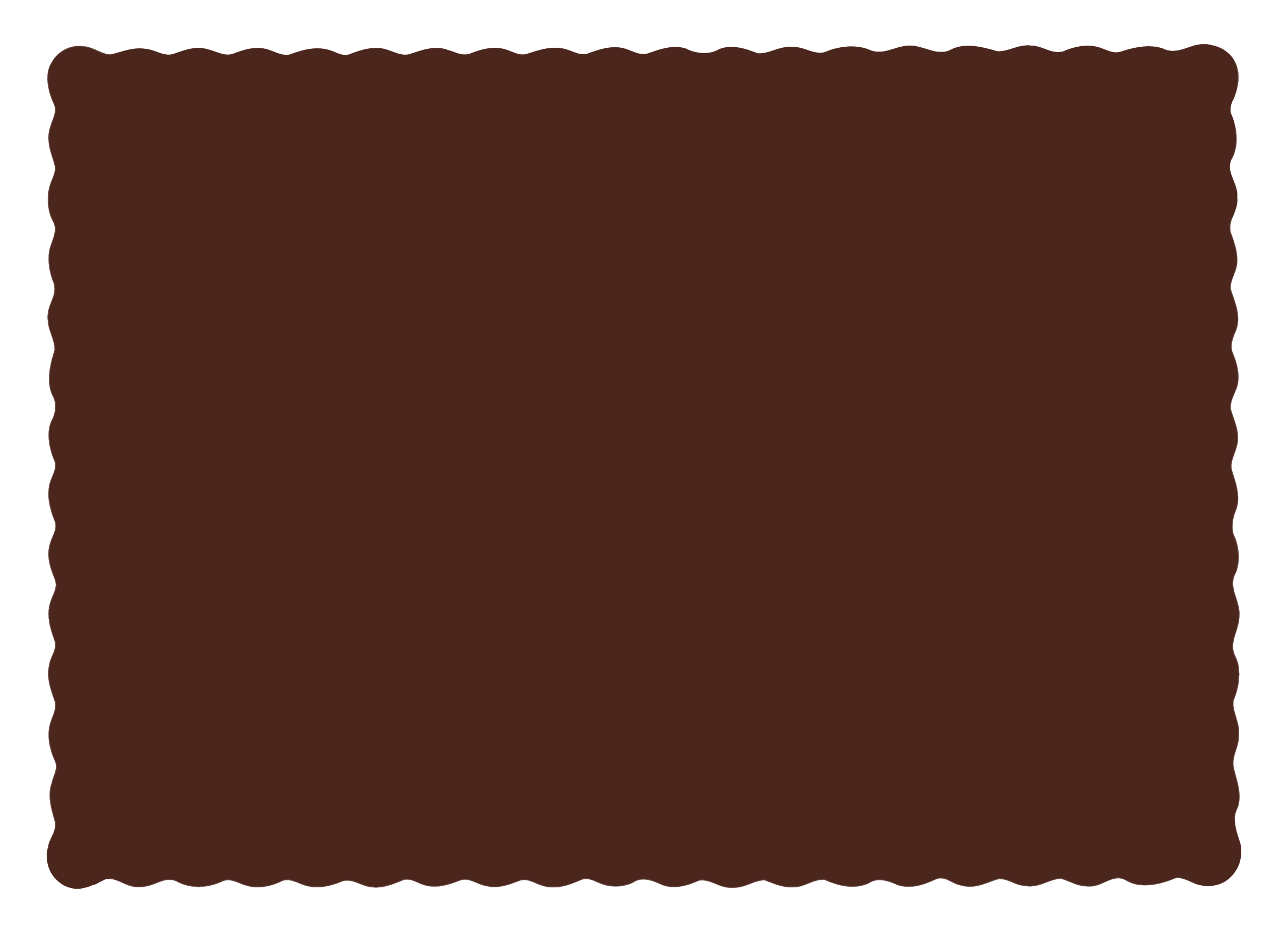 10 in x 14 in Scalloped Chocolate Brown Paper Placemats 1000 ct.