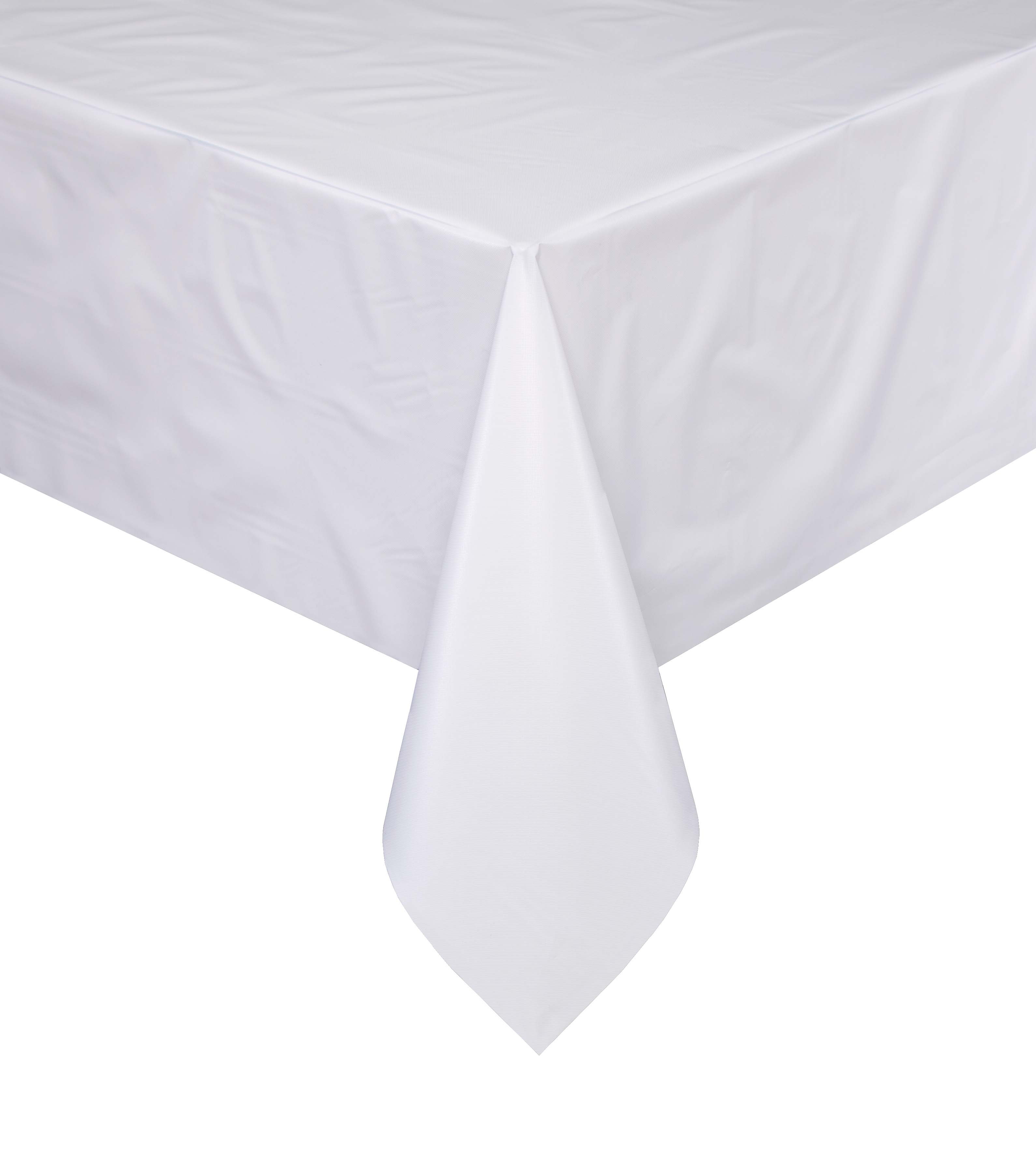 54 in x 108 in White Plastic Tablecloths 12 ct.
