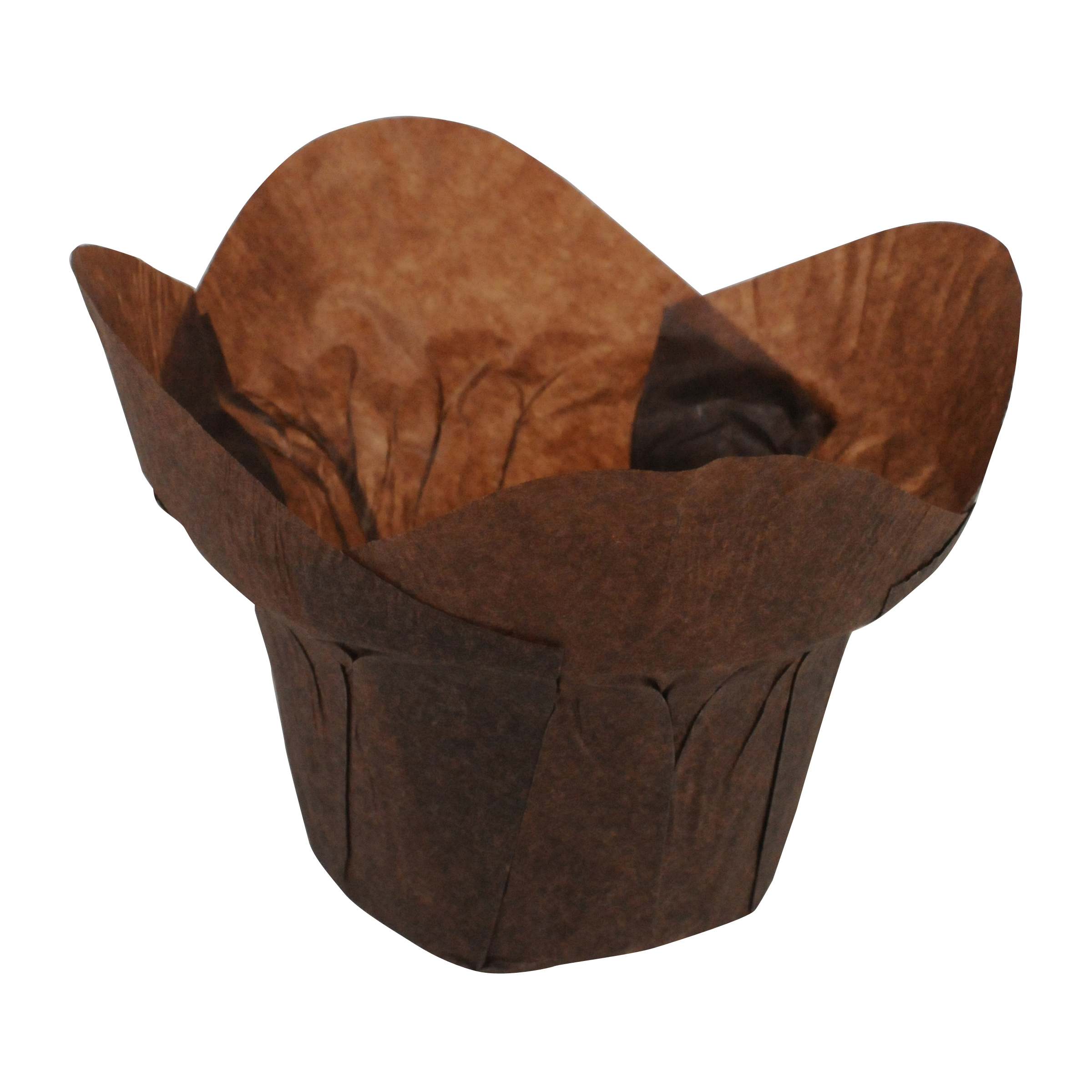 2.75 in Large Chocolate Brown Paper Lotus Cups 2500 ct.