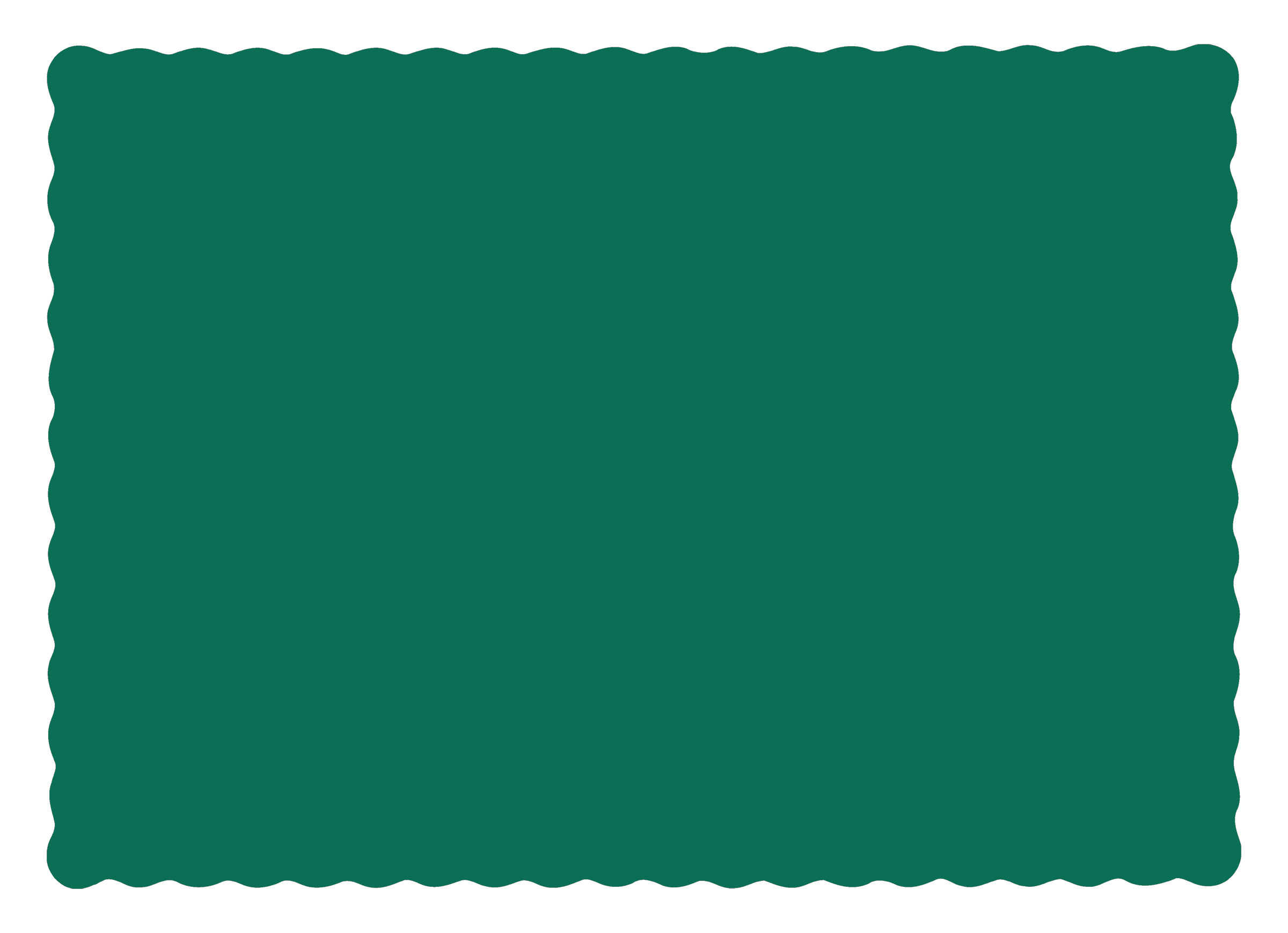 10 in x 14 in Scalloped Hunter Green Paper Placemats 1000 ct.