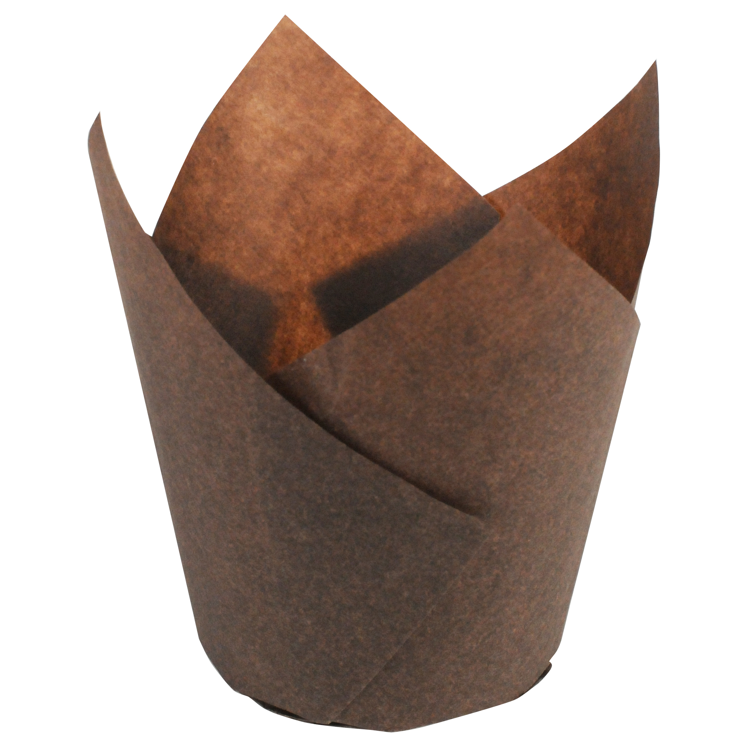 4 in Large Chocolate Brown Paper Tulip Cups 1000 ct.