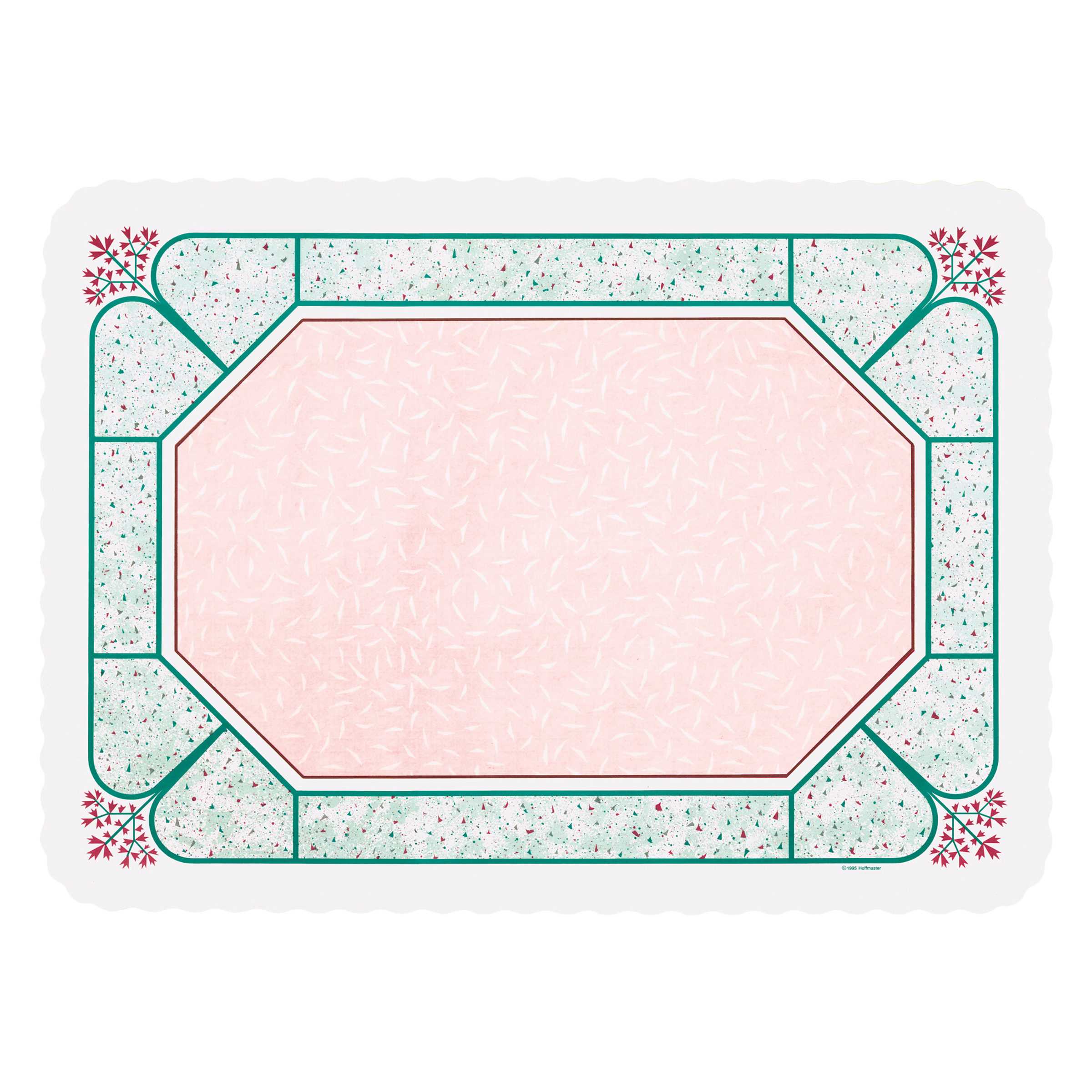 14 in x 19 in Scalloped Cobblestone Paper Traymats 1000 ct.