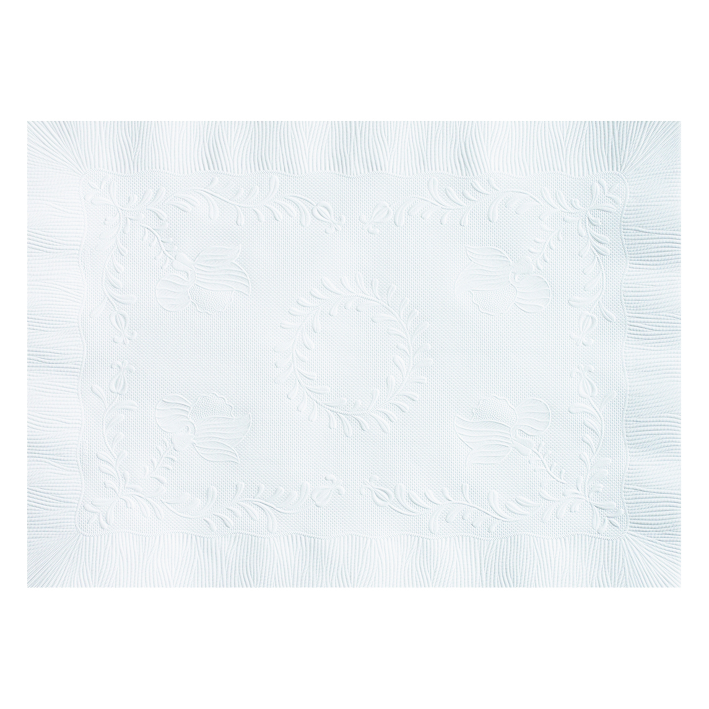 10 in x 14 in Anniversary Embossed White Paper Placemats 1000 ct.