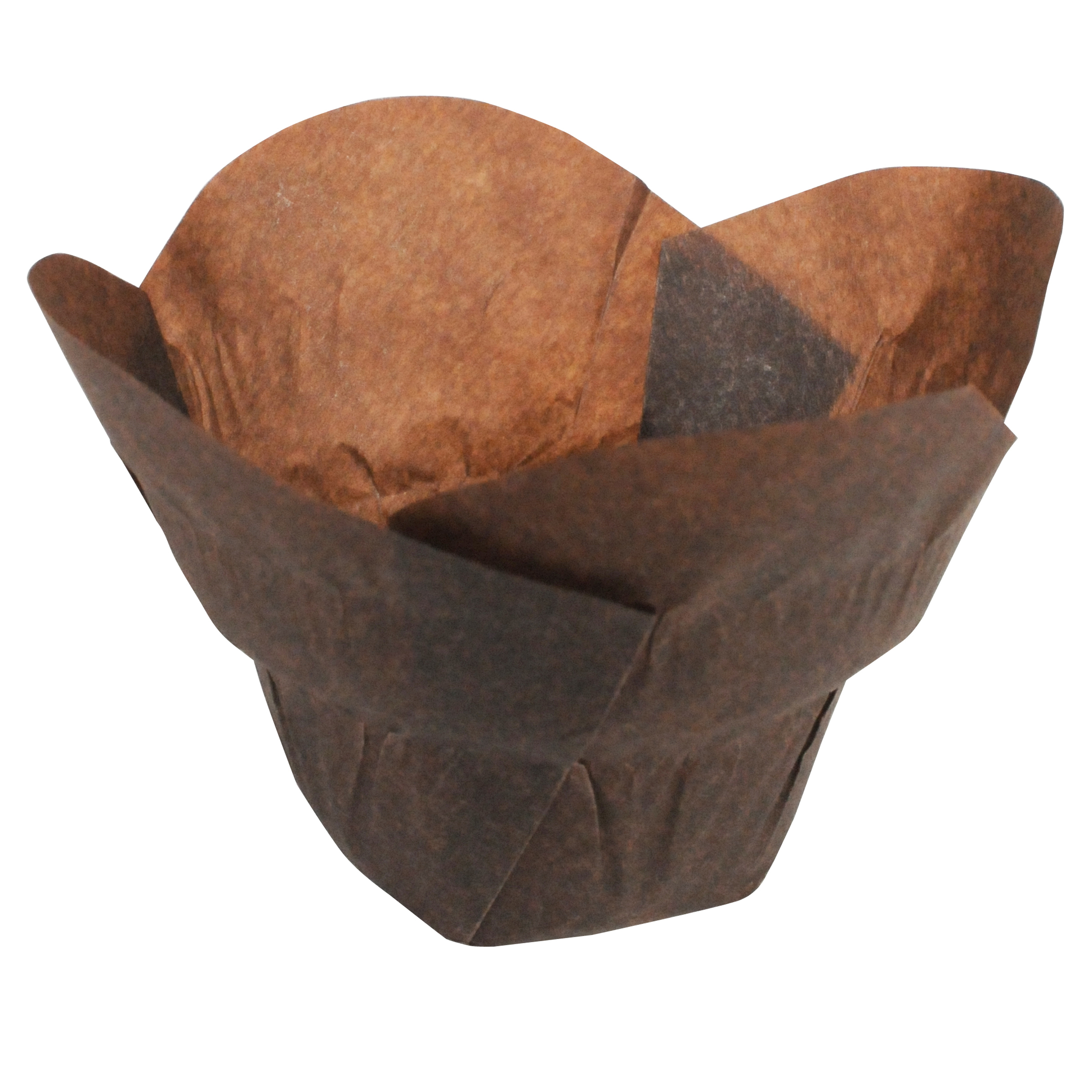 2.25 in Small Chocolate Brown Paper Lotus Cups 2500 ct.