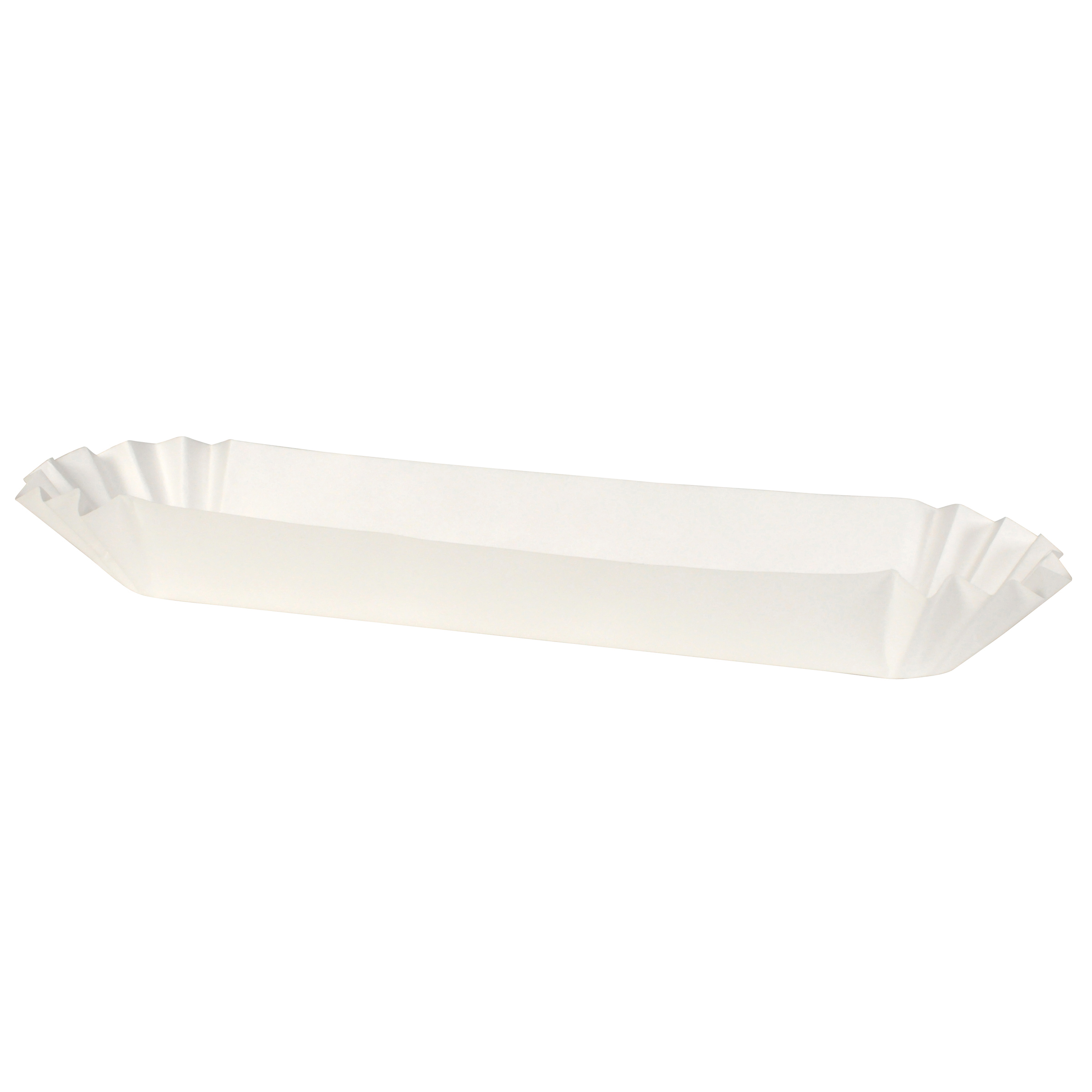 10 in White Fluted Hot Dog Trays 3000 ct.
