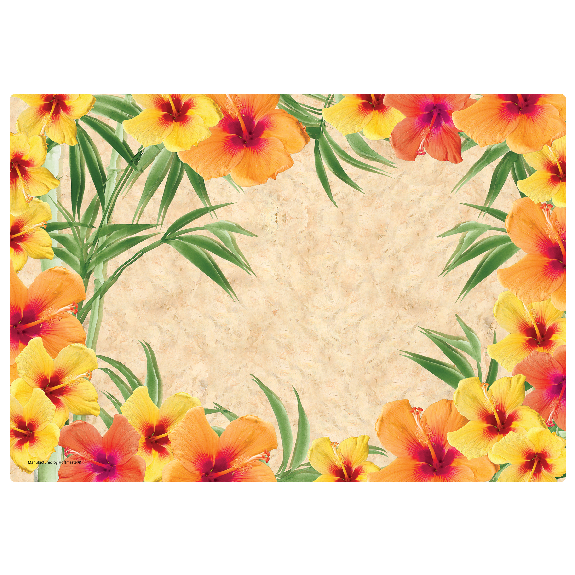 10 in x 14 in Hibiscus Paper Placemats 1000 ct.