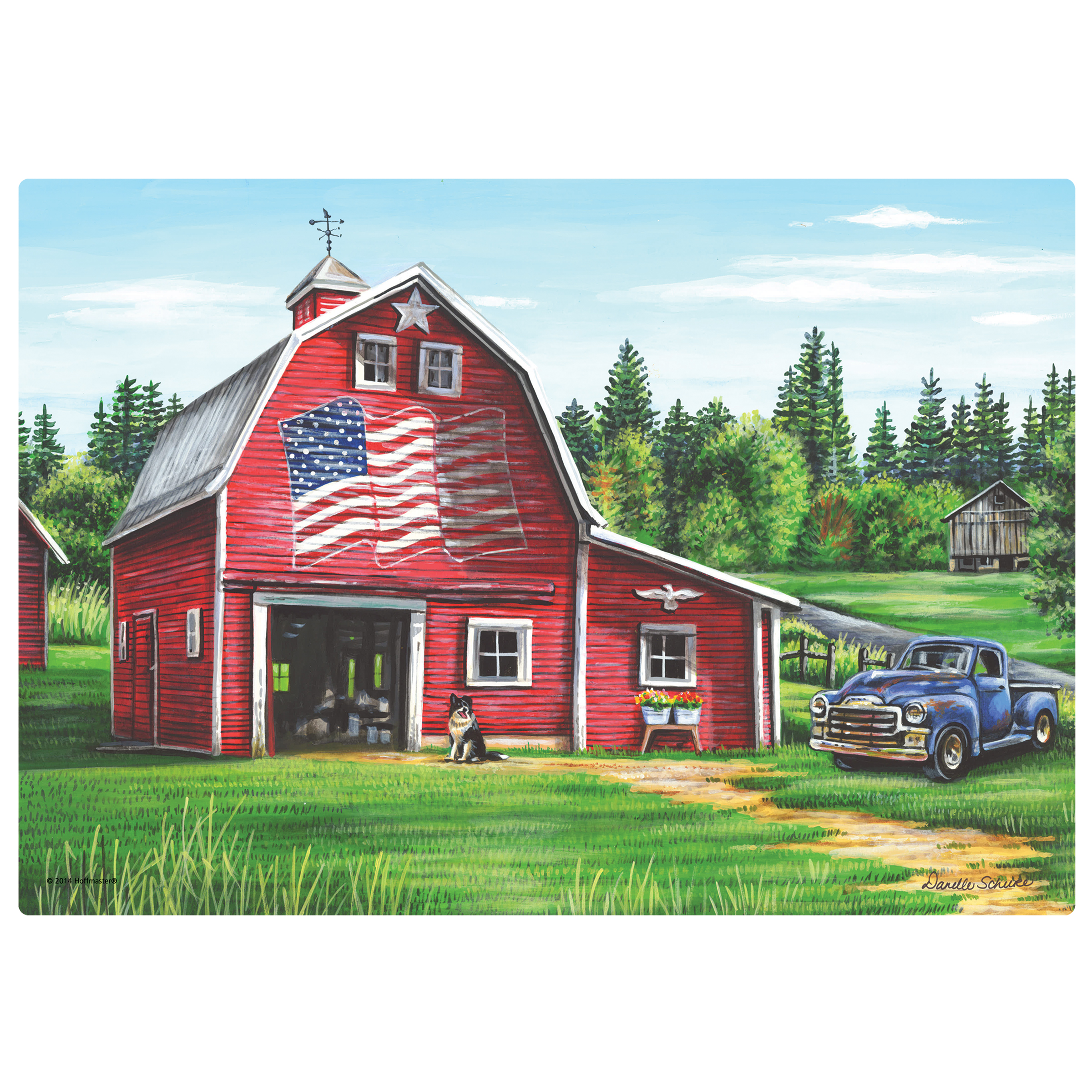 10 in x 14 in Patriotic Barn Paper Placemats 1000 ct.