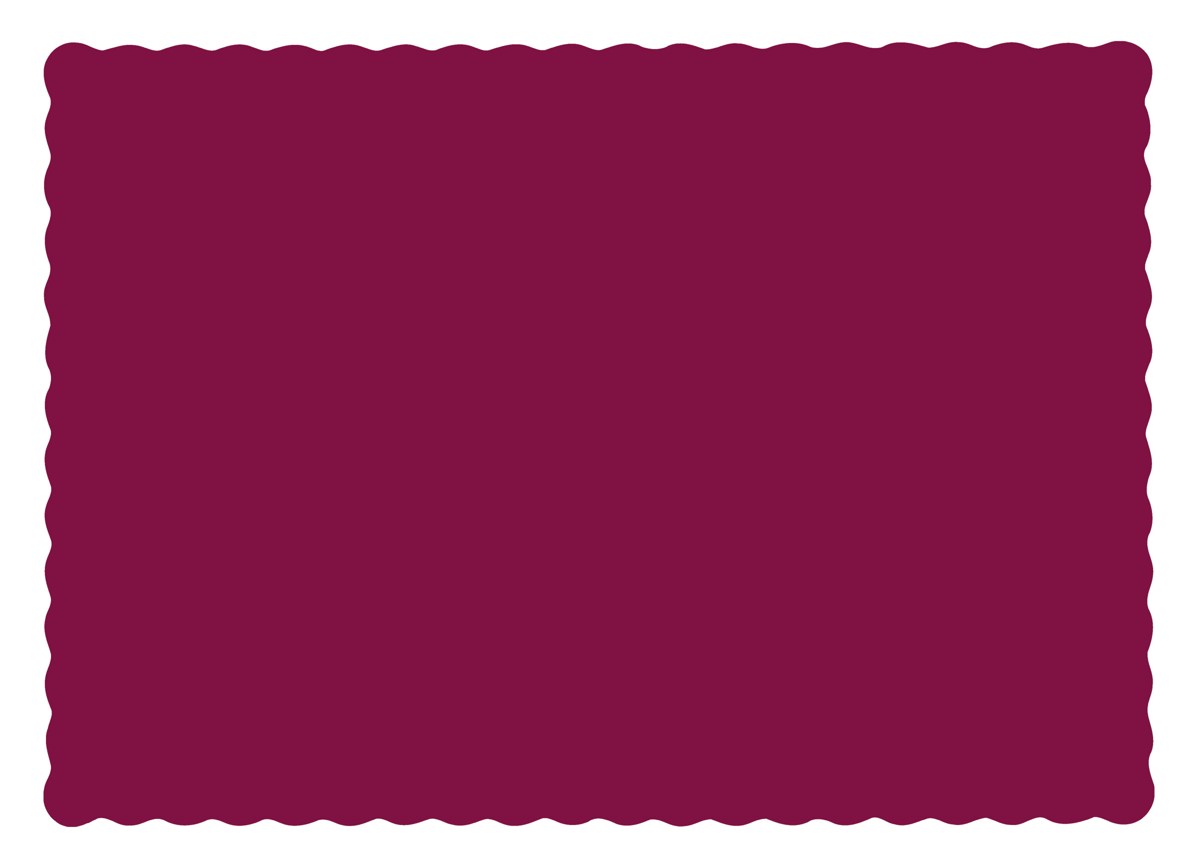 10 in x 14 in Scalloped Burgundy Red Paper Placemats 1000 ct.