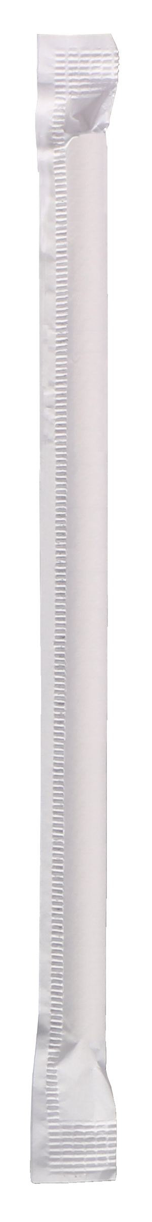 5.75in White Compostable Wrapped Paper Straws