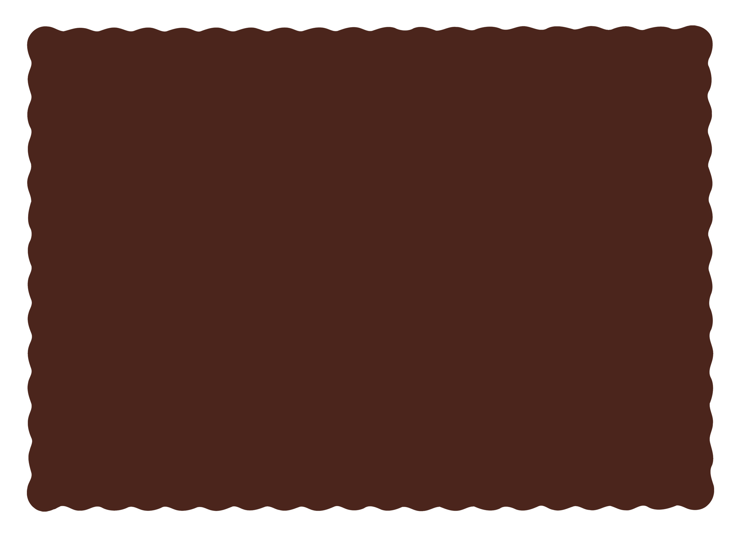 10 in x 14 in Scalloped Chocolate Brown Paper Placemats 1000 ct.
