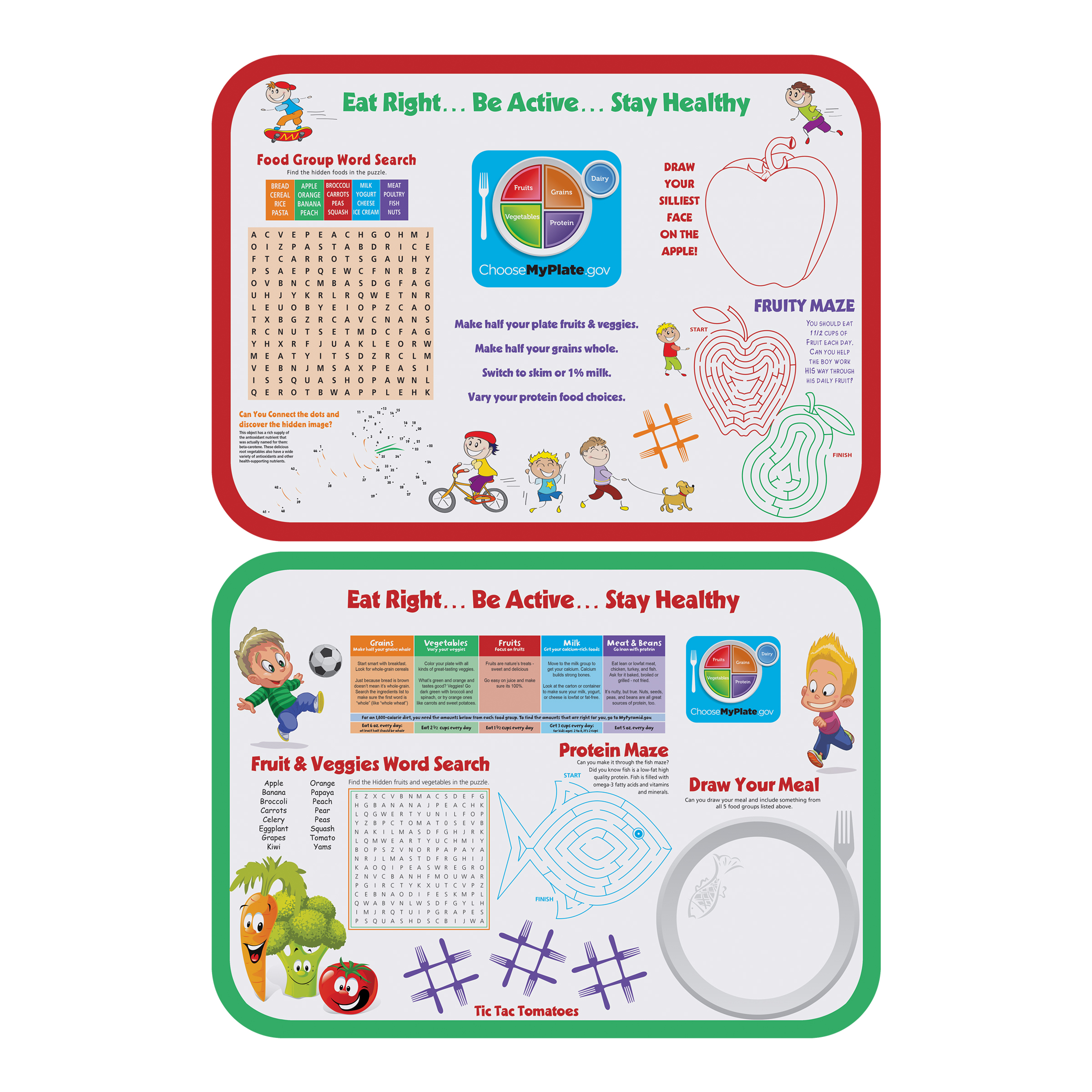 13.75 in x 18.75 in Kids Activity Paper Traymats 500 ct.
