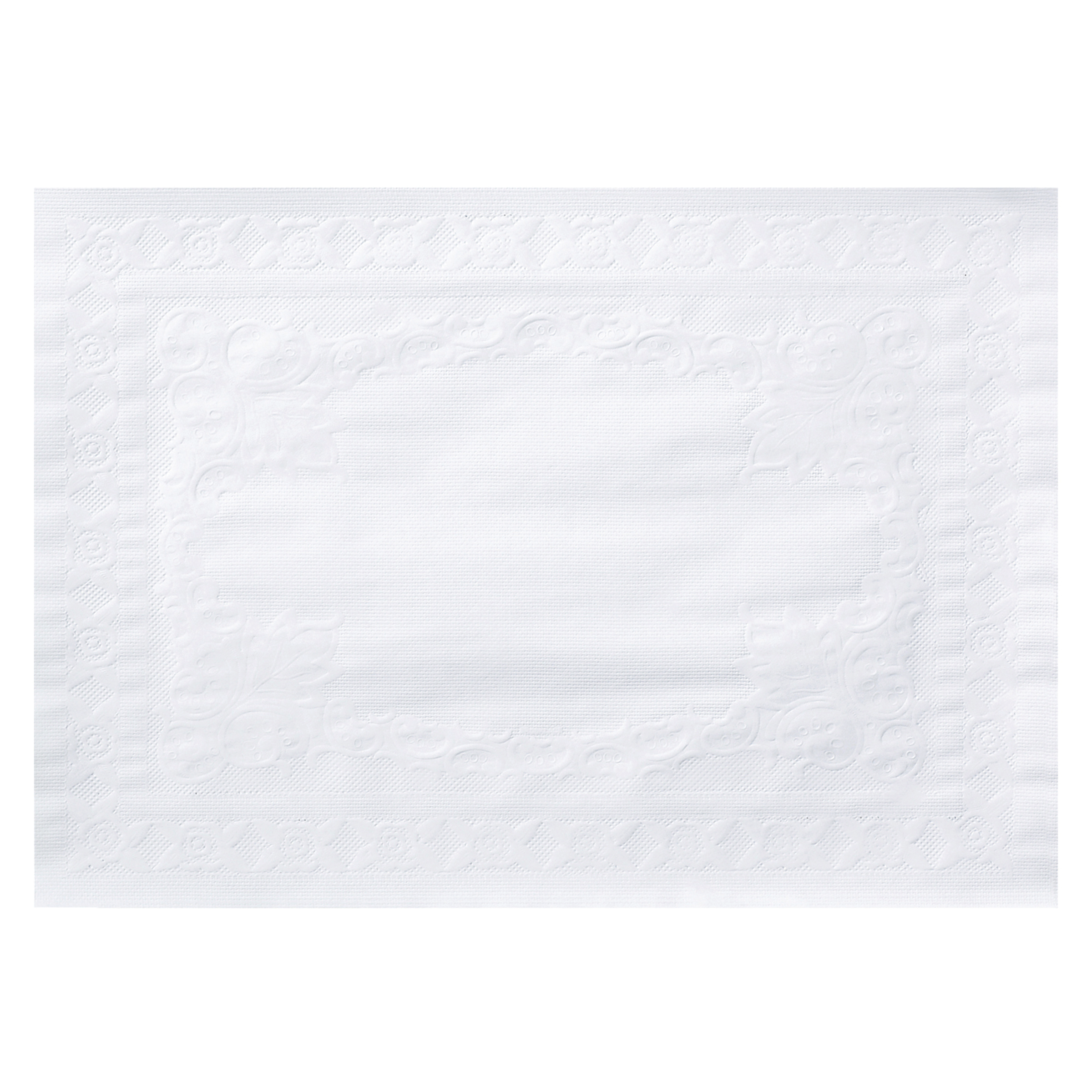 10 in x 14 in Classic Embossed White Paper Placemats 1000 ct.