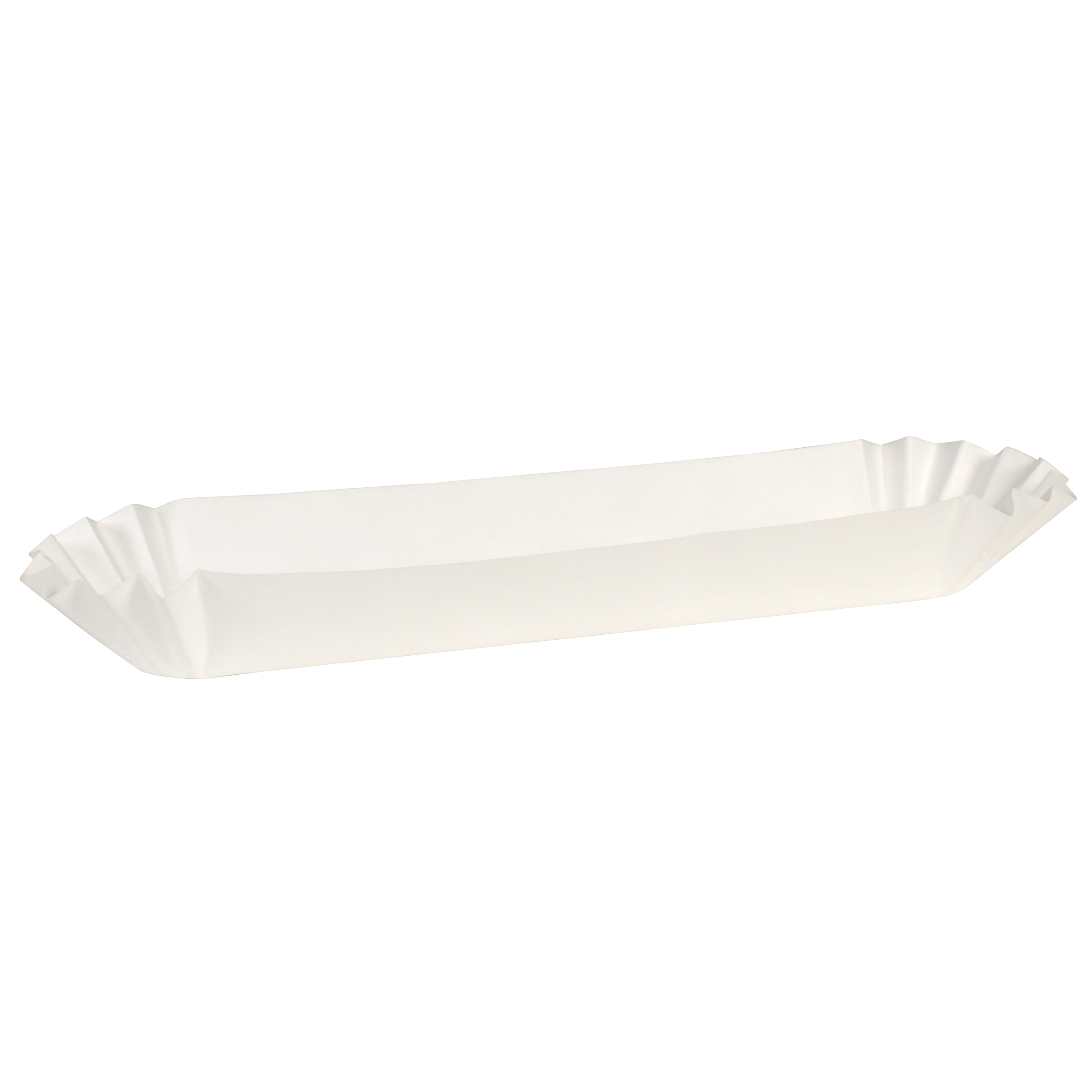 10 in White Fluted Hot Dog Trays 250 ct.