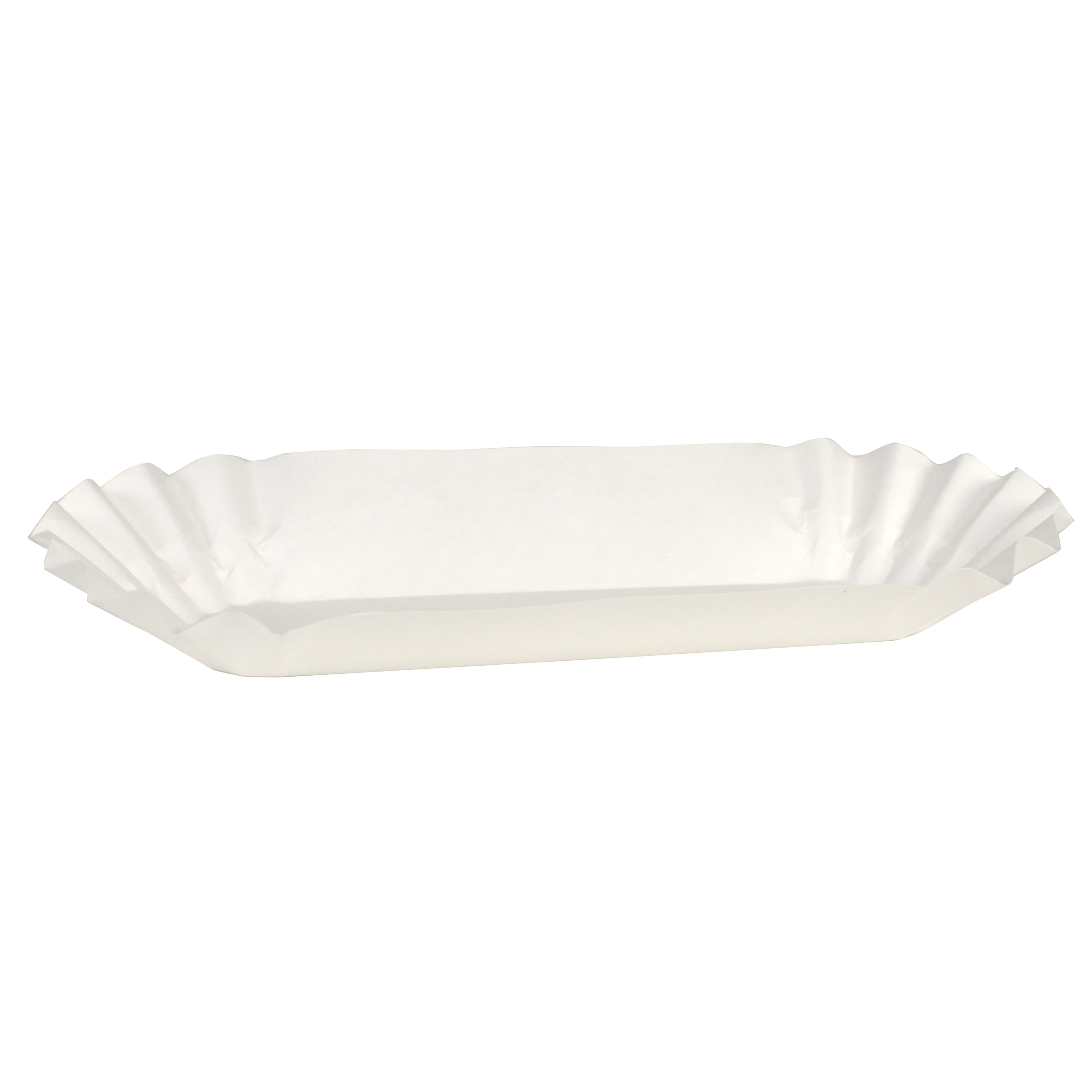 6 in White Fluted Hot Dog Trays 3000 ct.