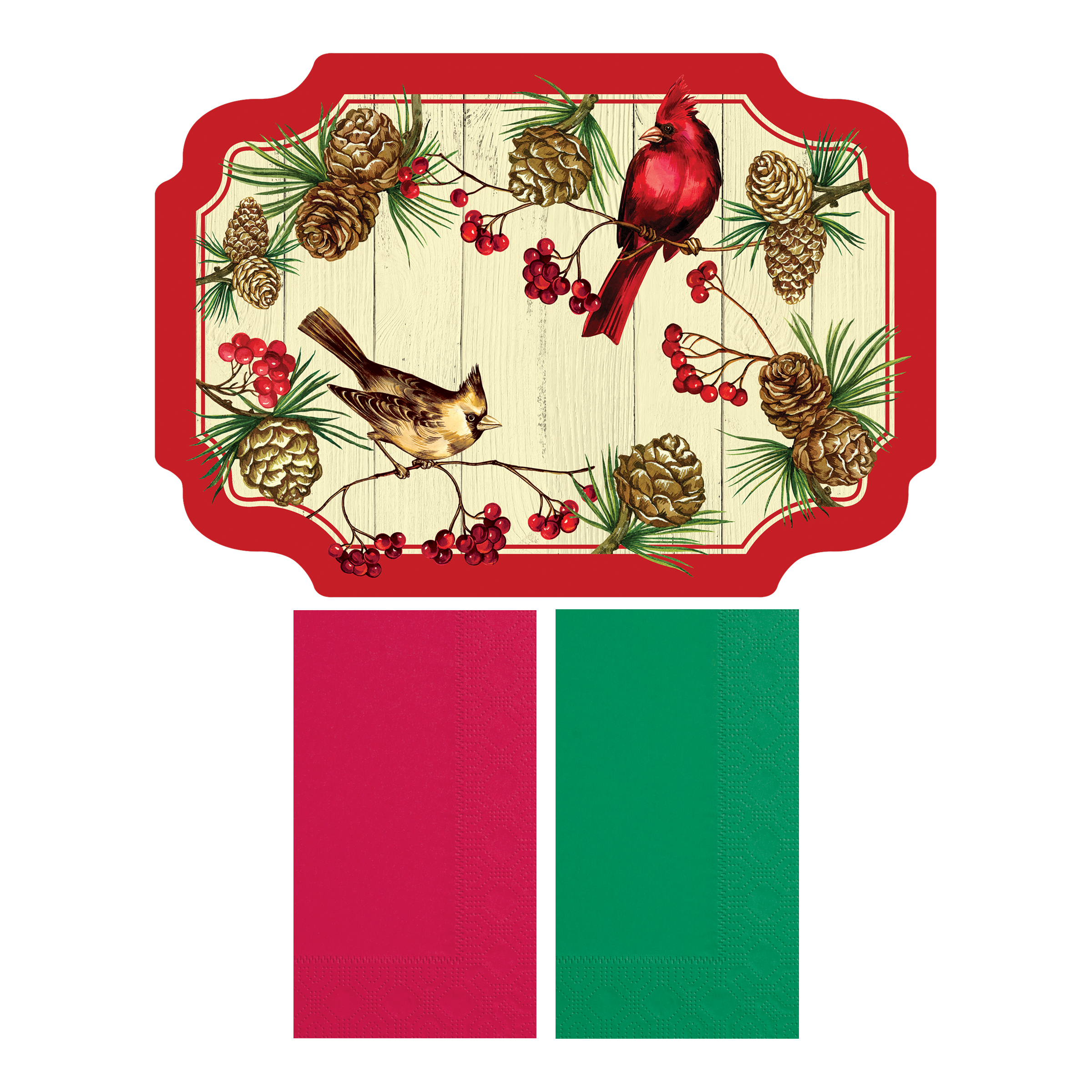 Winter Cardinal Placemat and Napkin Combo Pack 500 ct.